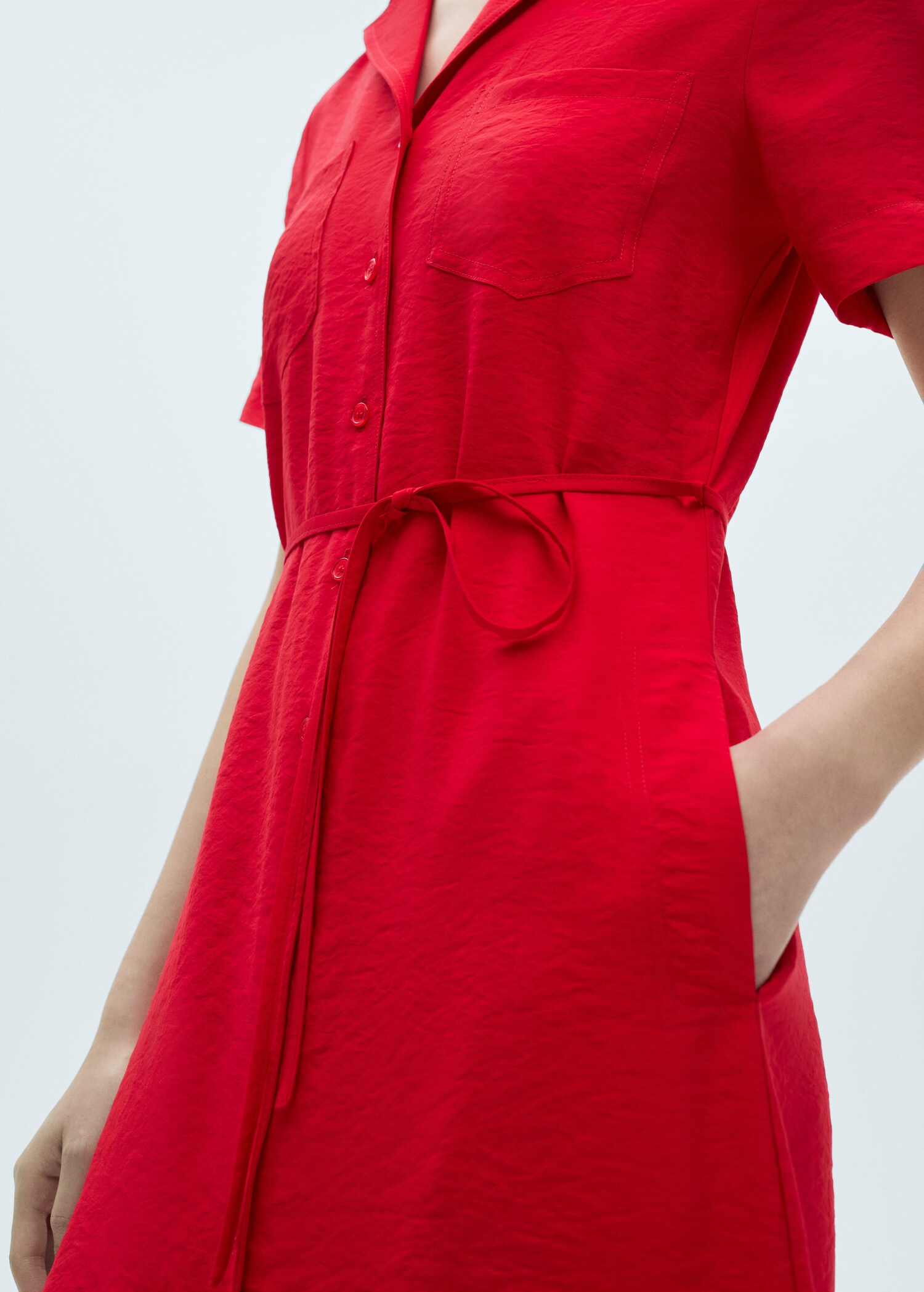 Vestido camisero bolsillos - Detalle del artículo 6