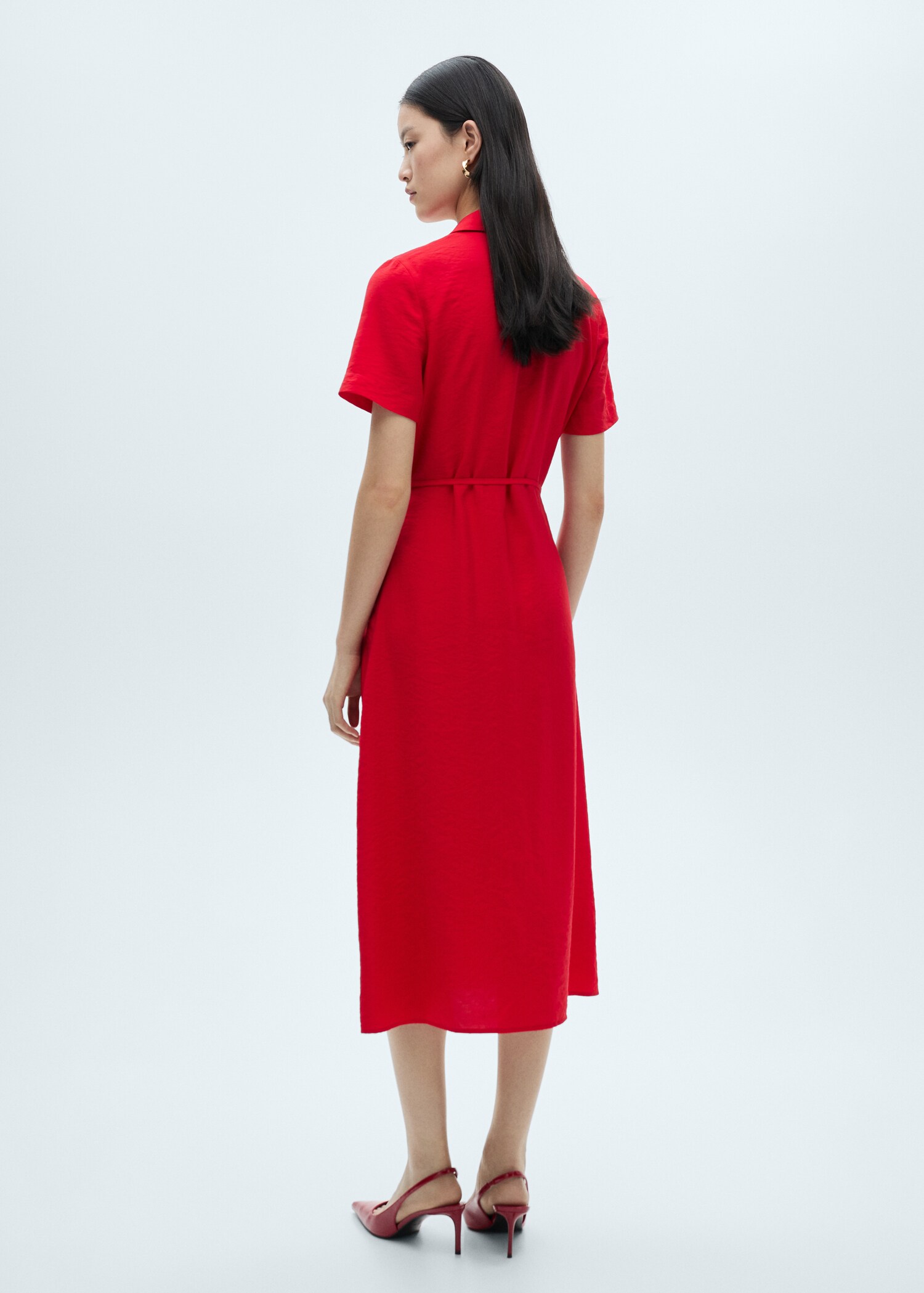 Vestido camisero bolsillos - Reverso del artículo