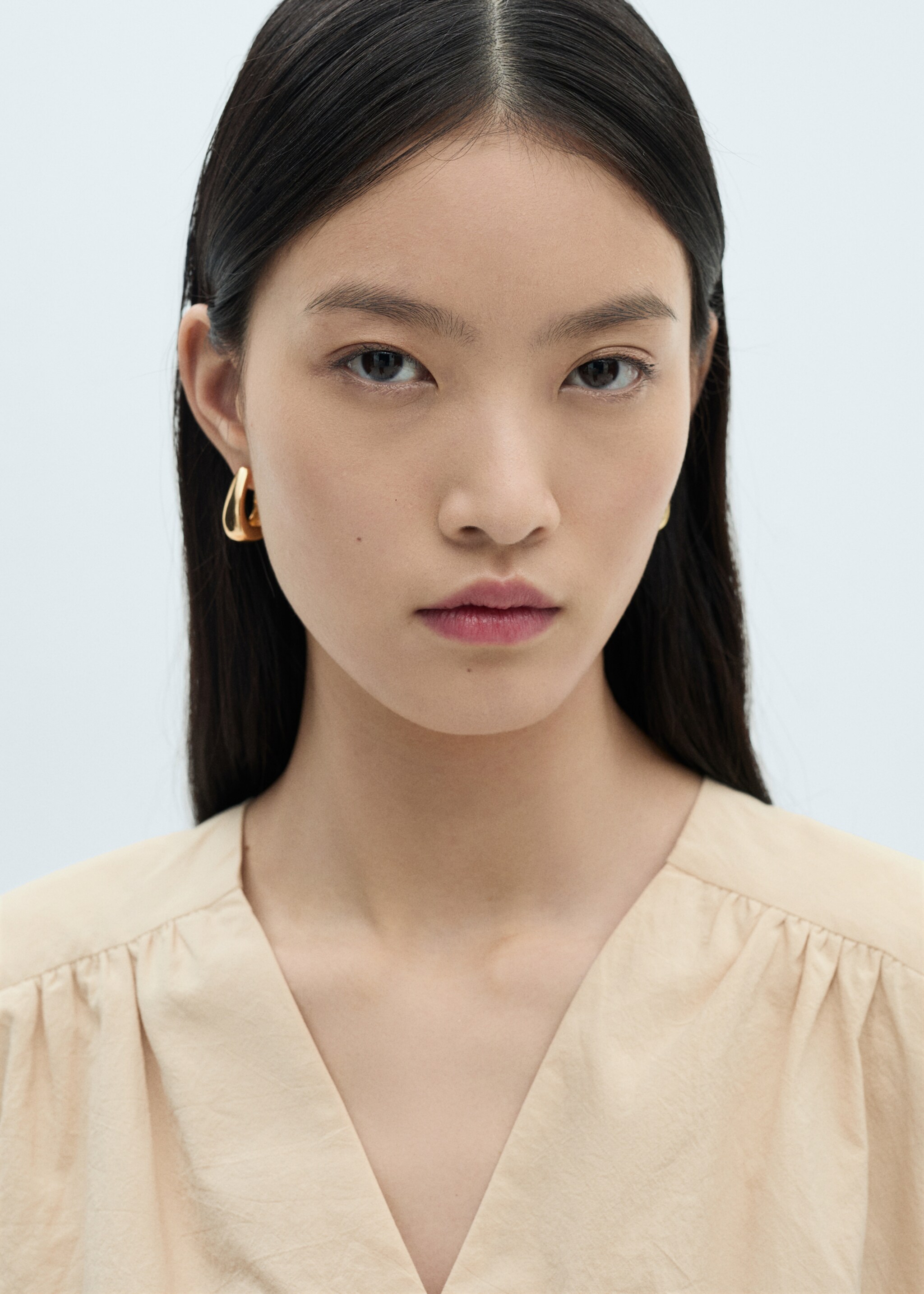 Gathered details cotton blouse - Details of the article 1