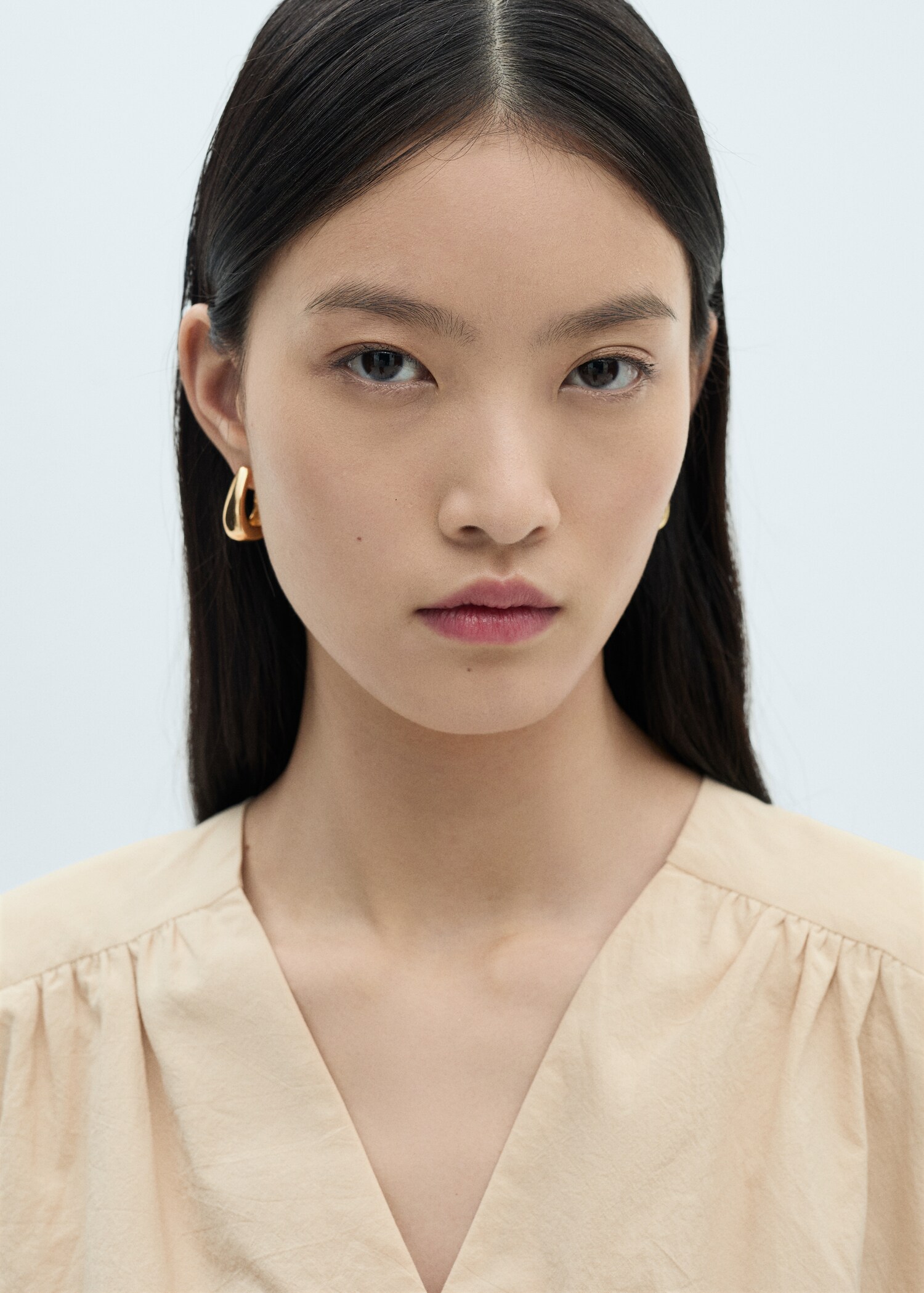 Gathered details cotton blouse - Details of the article 1