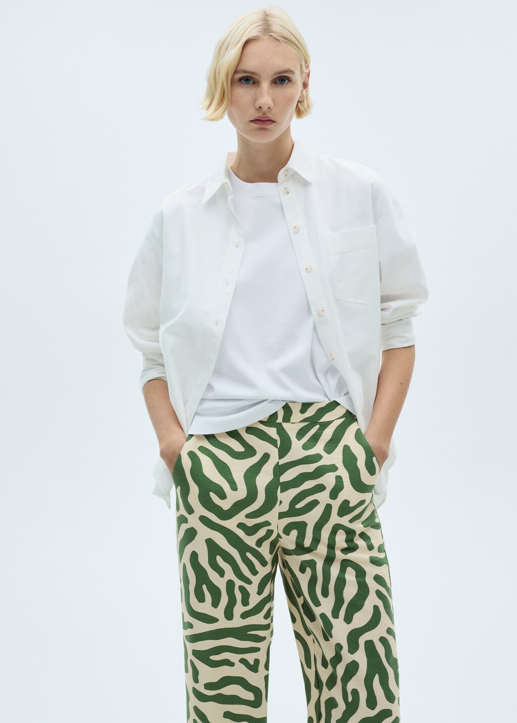 Printed straight pants - image 5