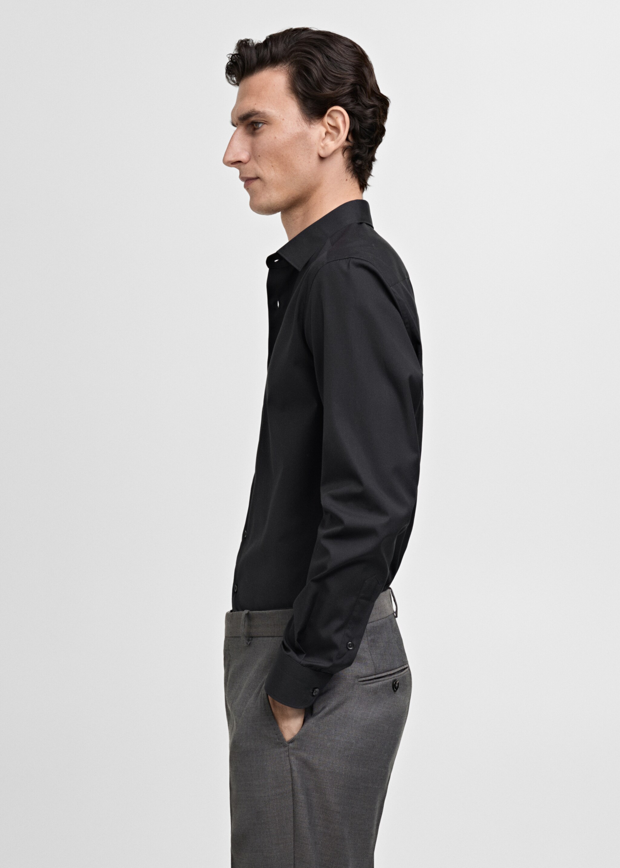 Camisa traje slim fit algodón popelín - Detalle del artículo 1