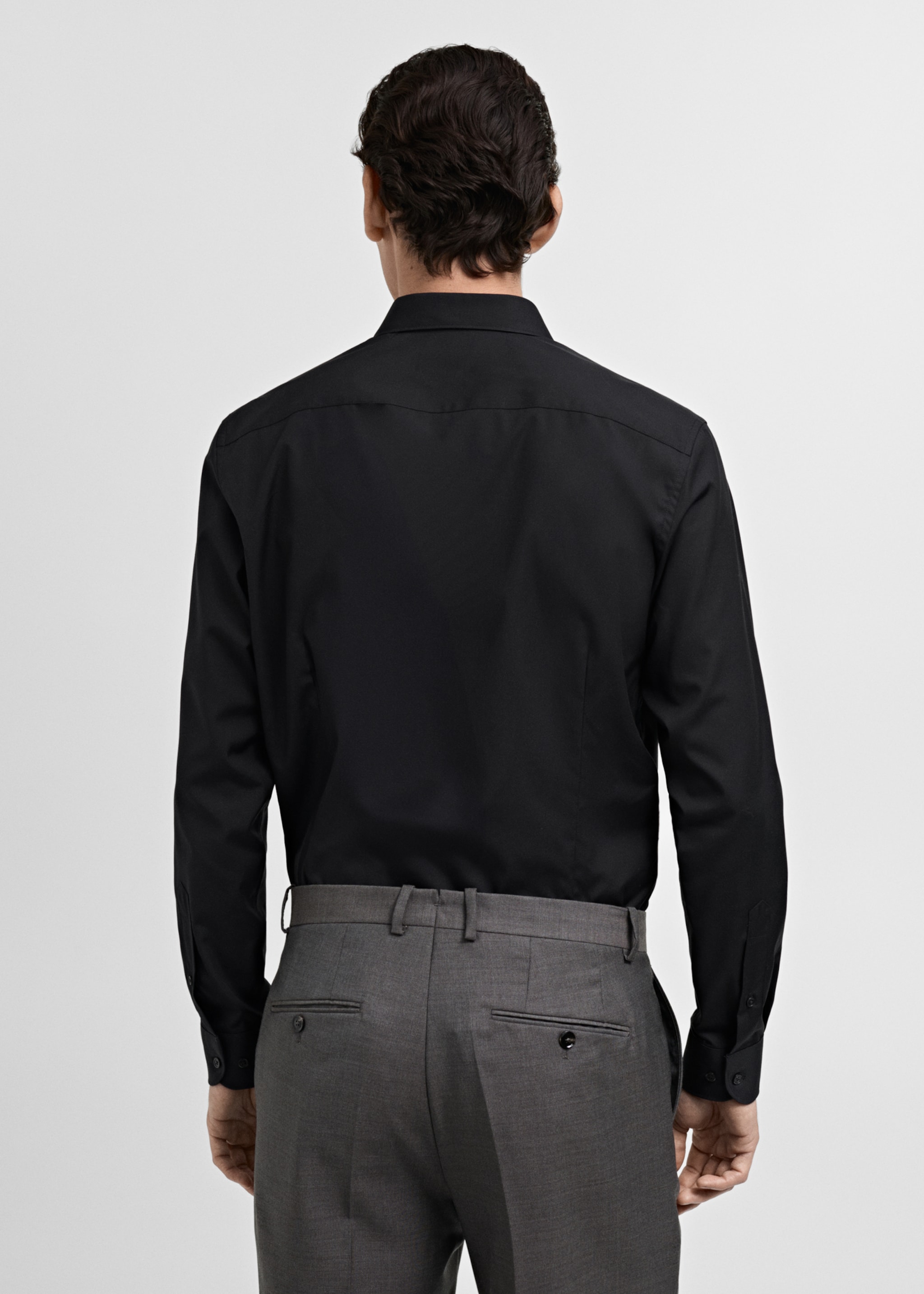 Camisa traje slim fit algodón popelín - Reverso del artículo
