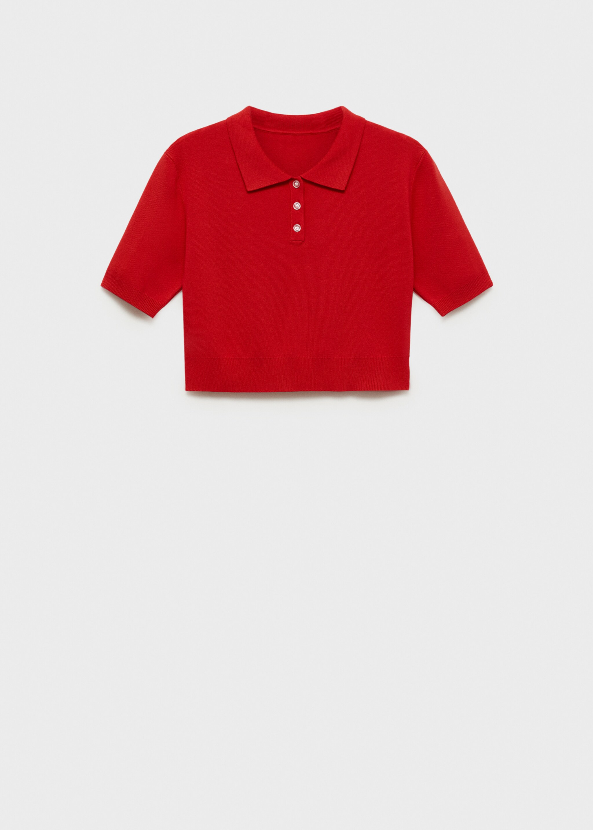 Cropped knitted polo shirt - Article without model