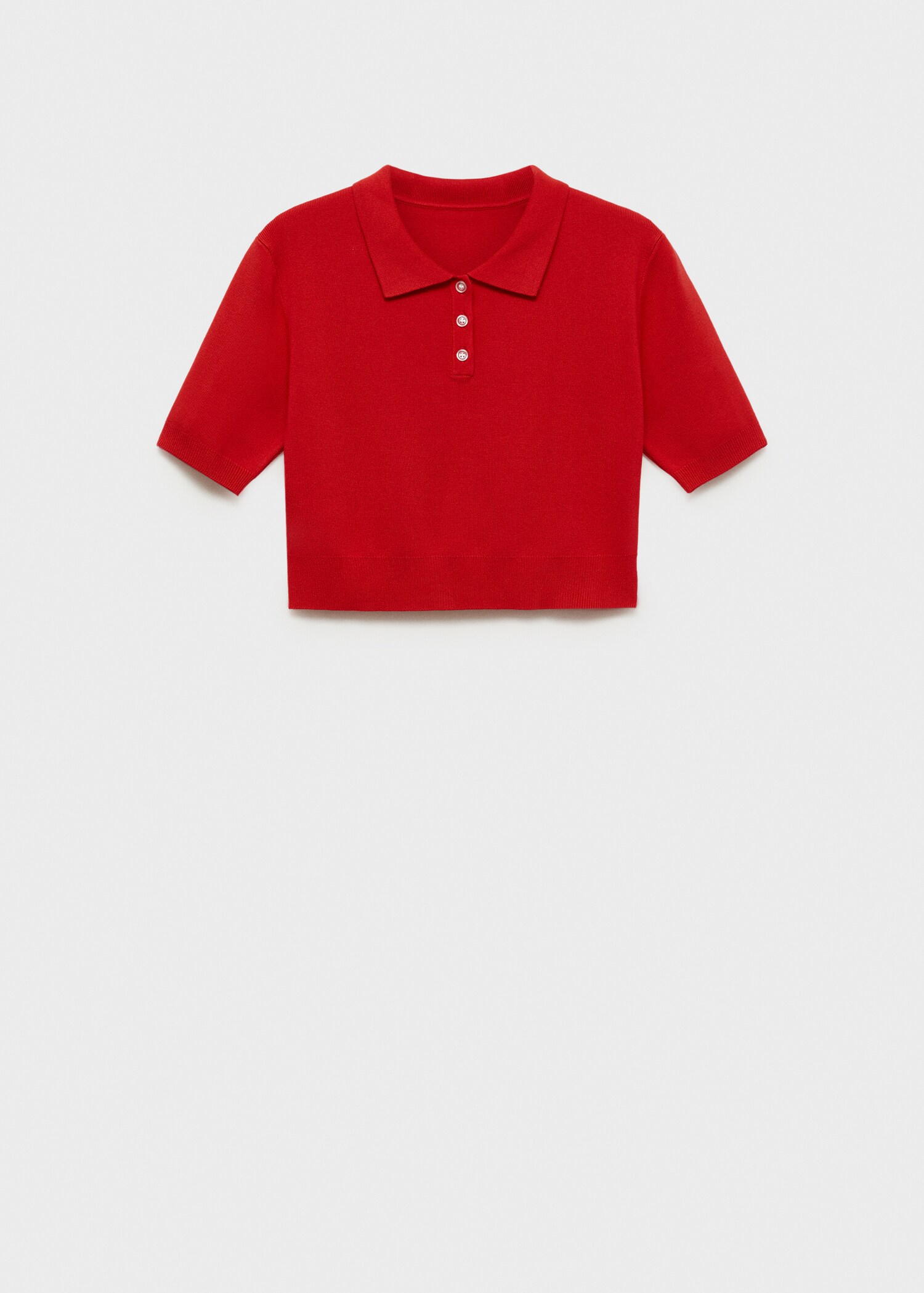 Cropped knitted polo shirt - Article without model
