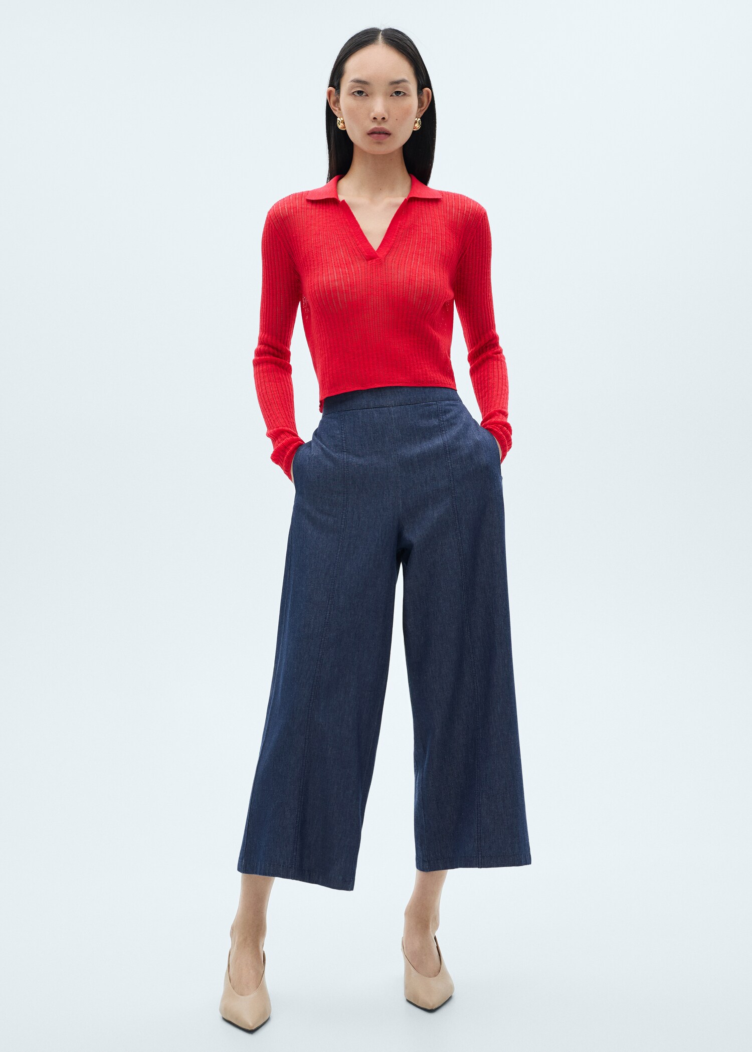 Pantalón culotte efecto vaquero - Detalle del artículo 2