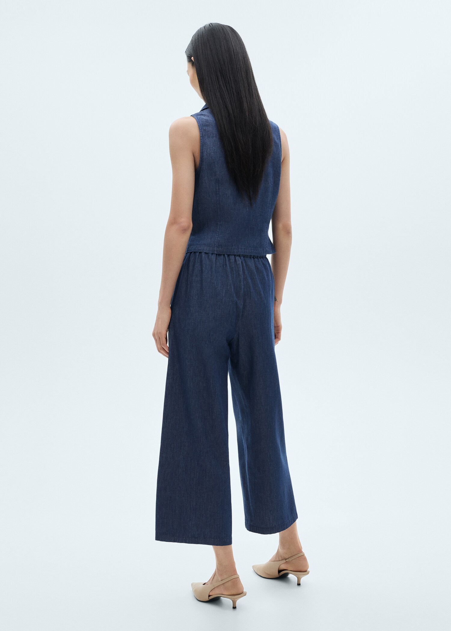 Pantalón culotte efecto vaquero - Reverso del artículo