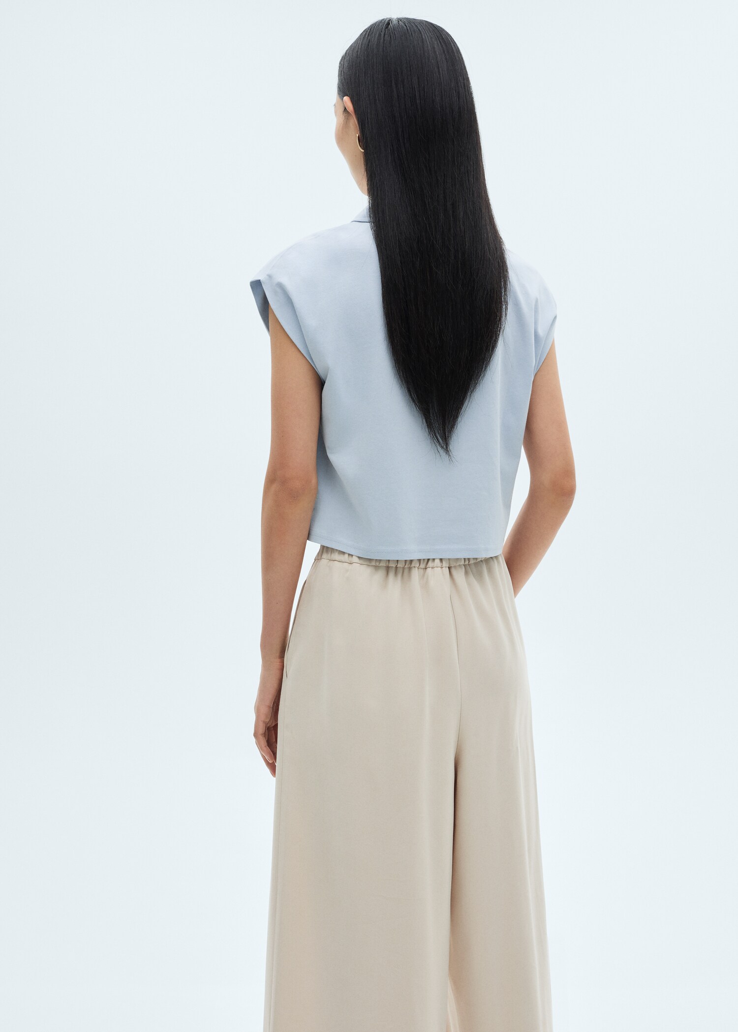 Short-sleeved cotton polo shirt - Reverse of the article