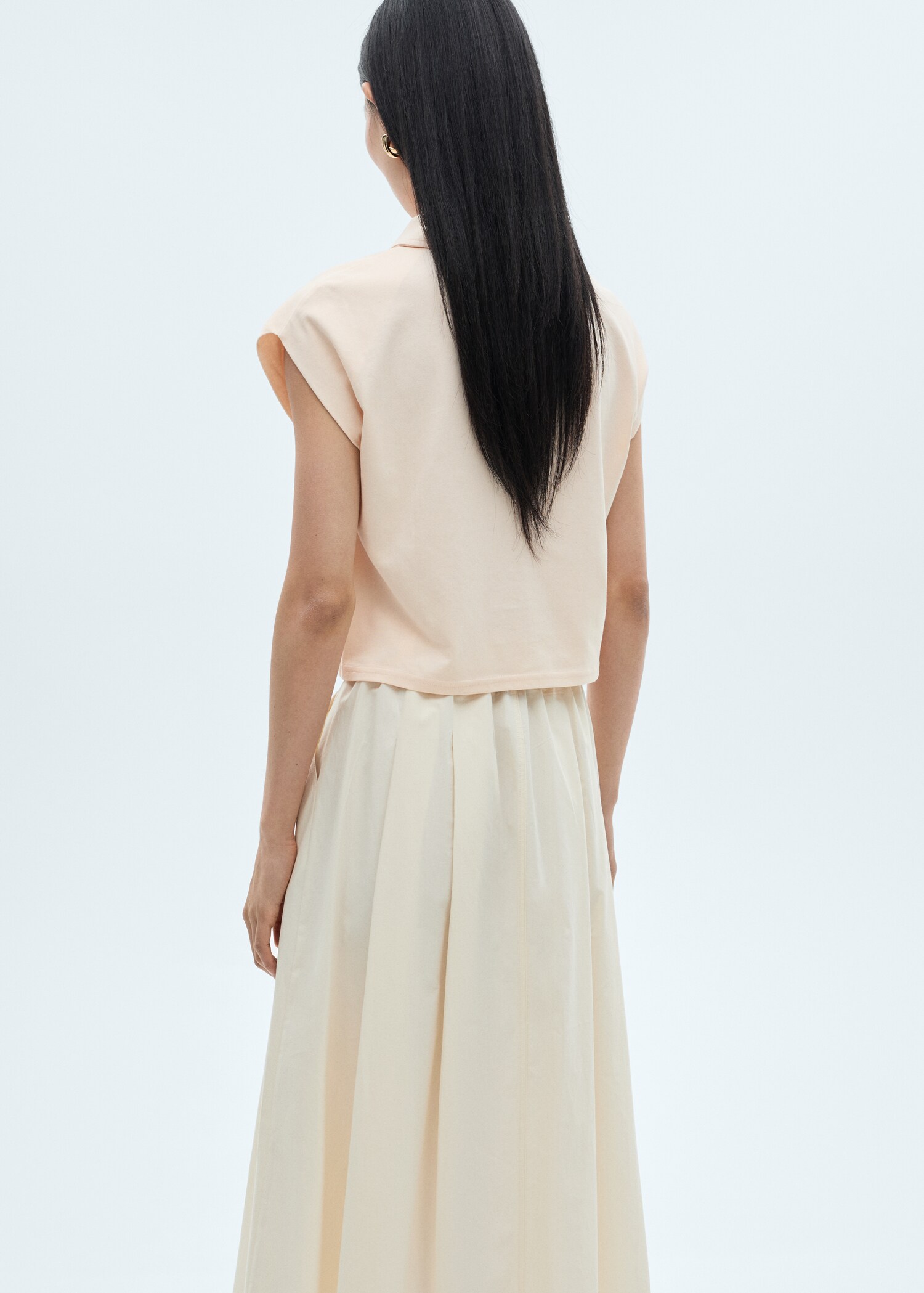 Short-sleeved cotton polo shirt - Reverse of the article