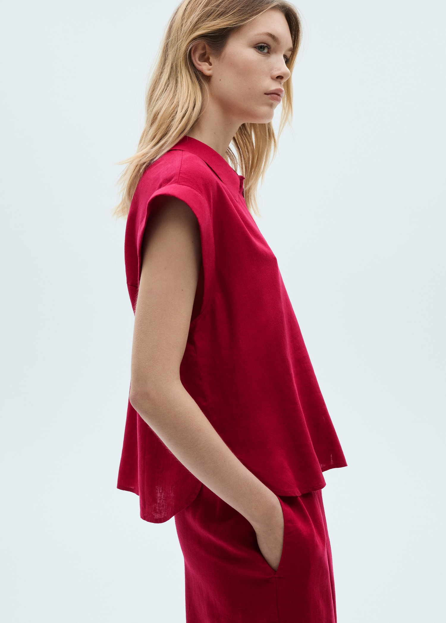 Blouse lin fluide Femme MANGO Côte d'Ivoire - Main Image