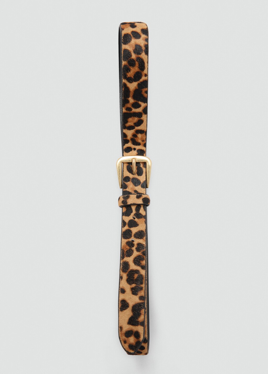 Leopard leather belt - Women | MANGO Japan