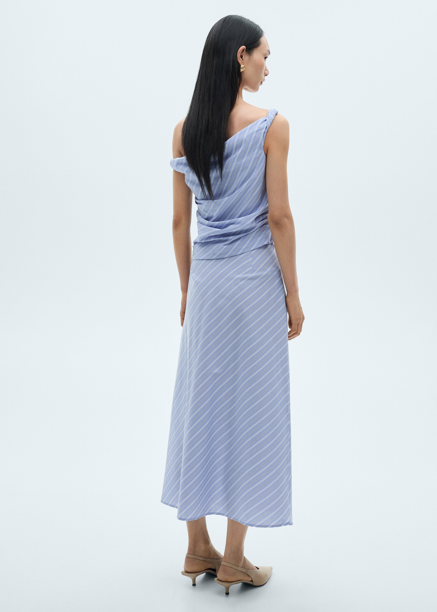Striped midi skirt - Reverse of the article