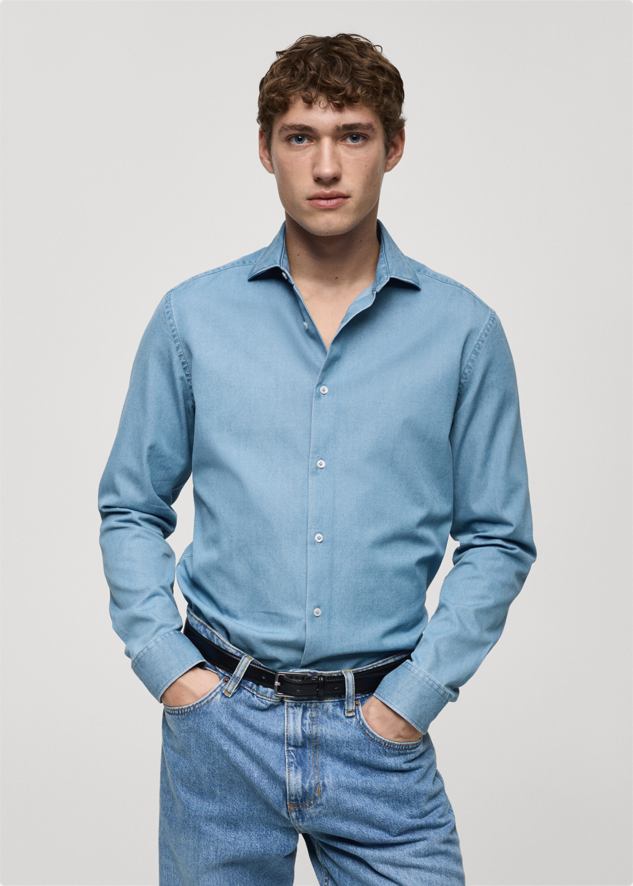 Camisa chambray 100% algodón - Plano medio