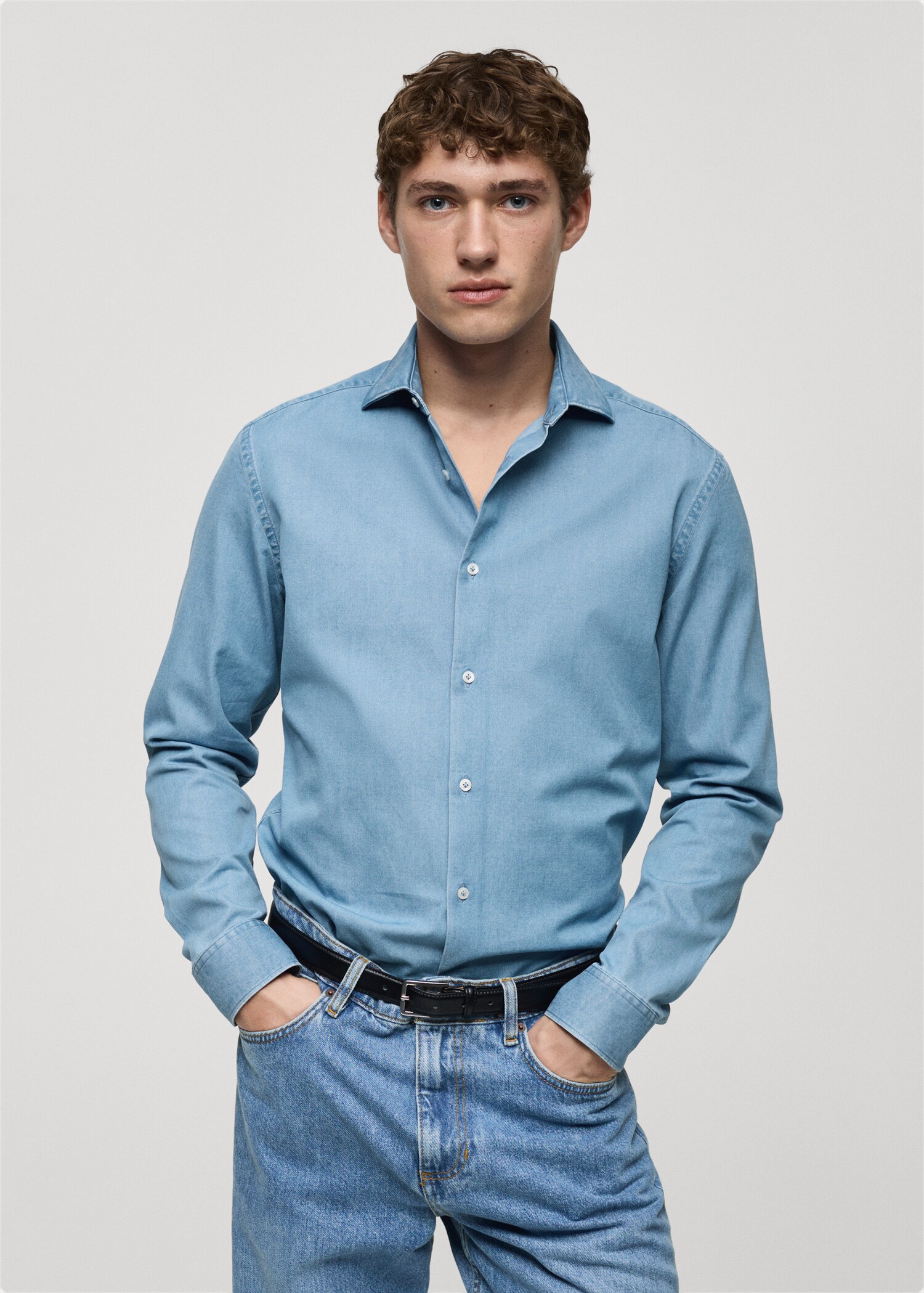 Camisa chambray 100% algodón - Plano medio