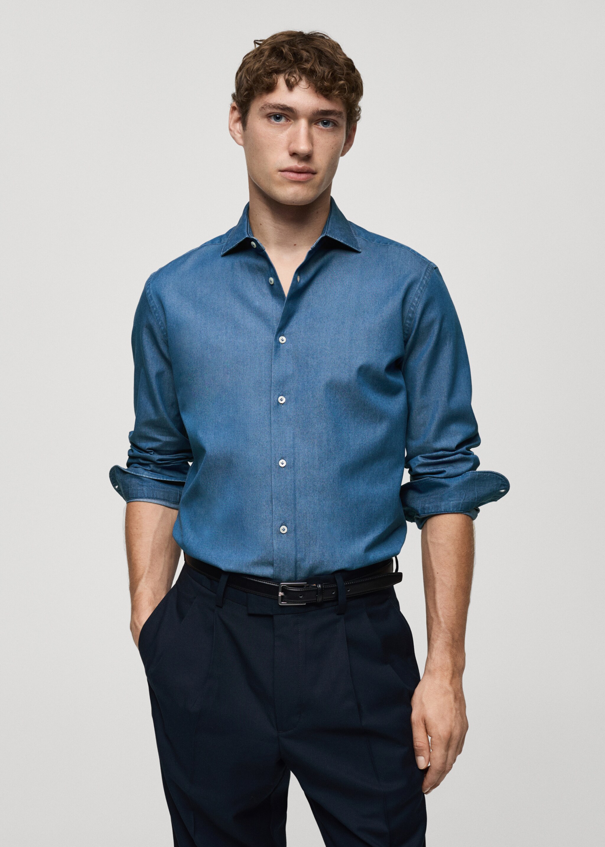 Camisa chambray 100% algodón - Plano medio