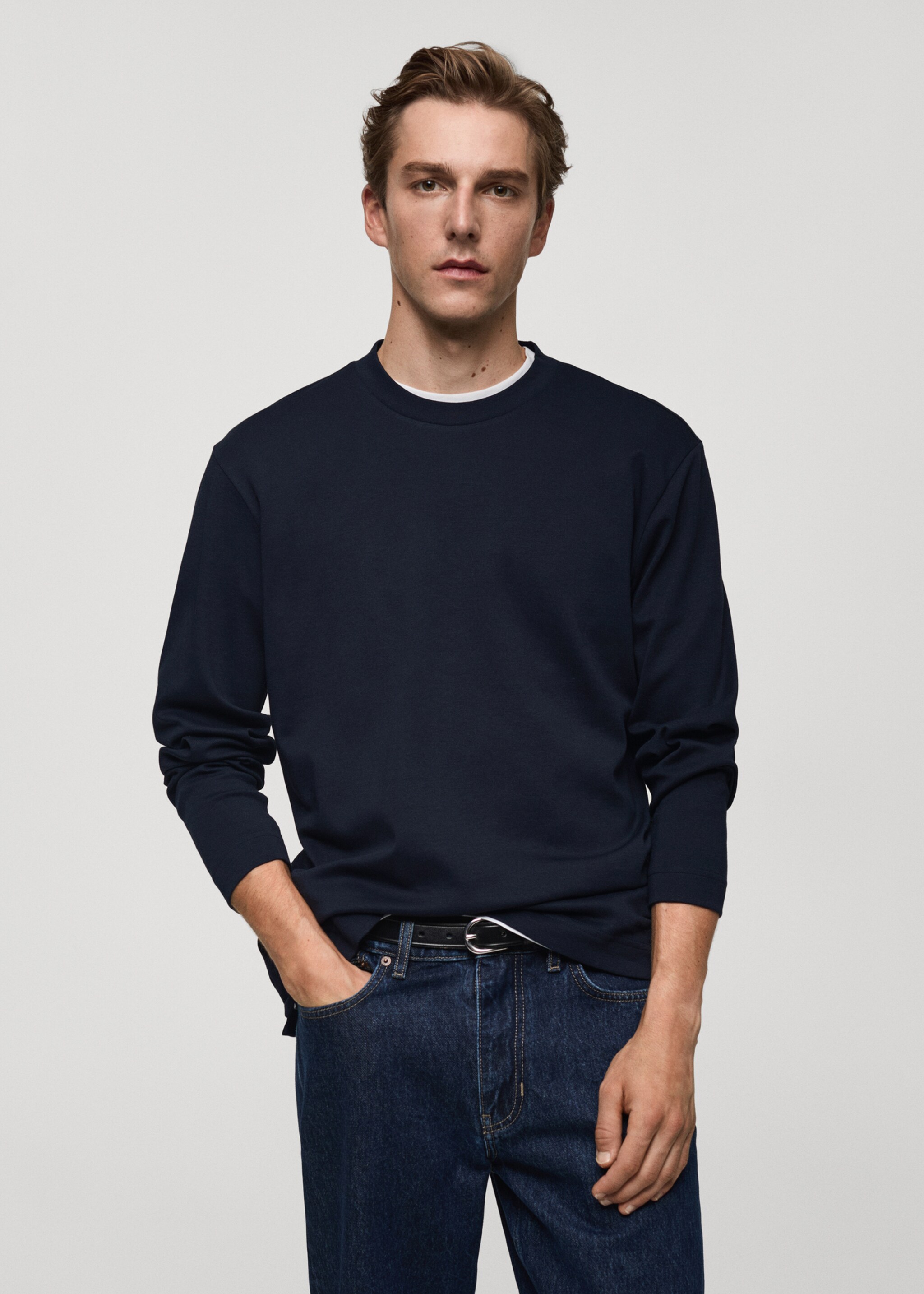 Long sleeve regular fit T-shirt - Medium plane