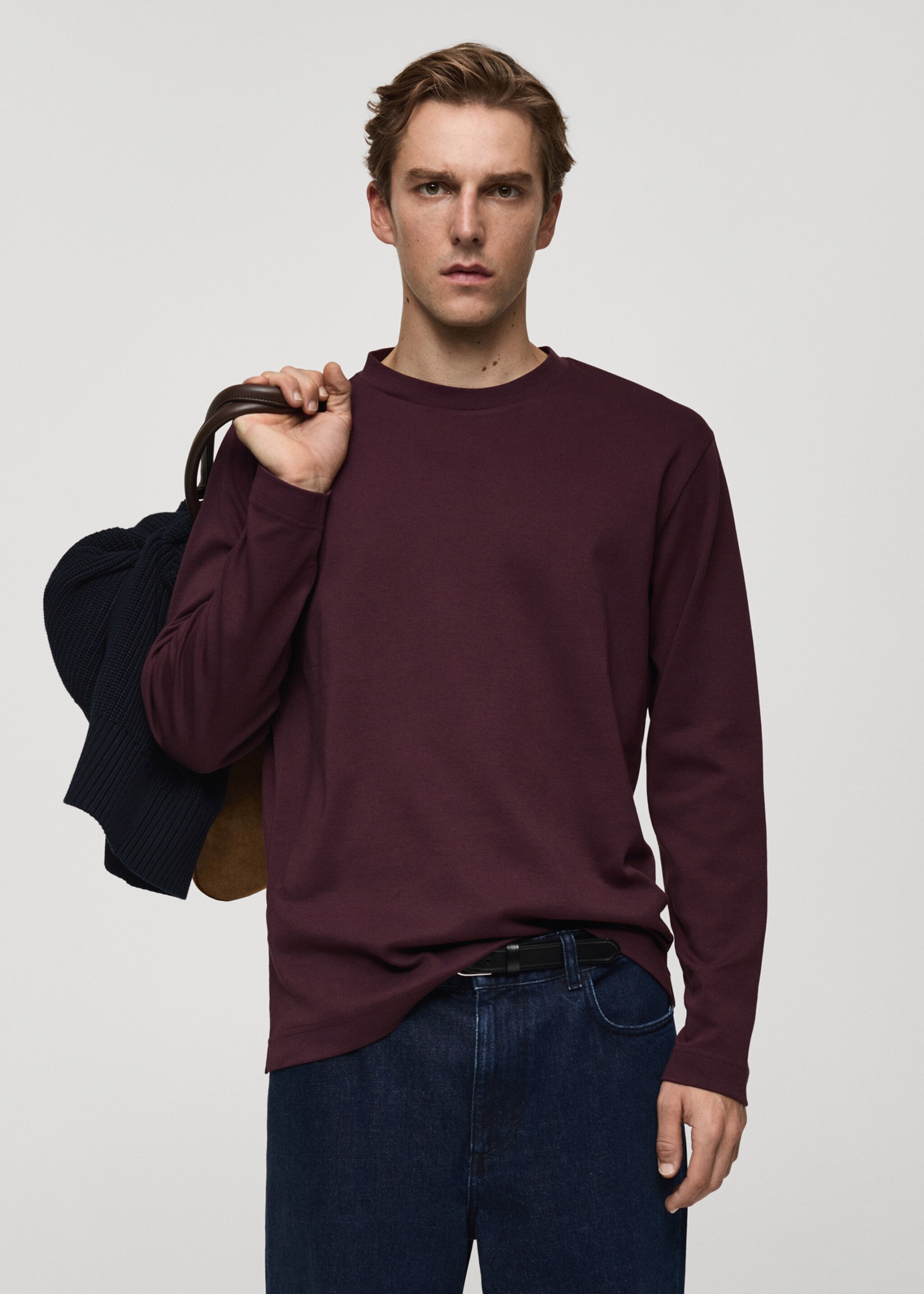 Long sleeve regular fit T-shirt - Medium plane