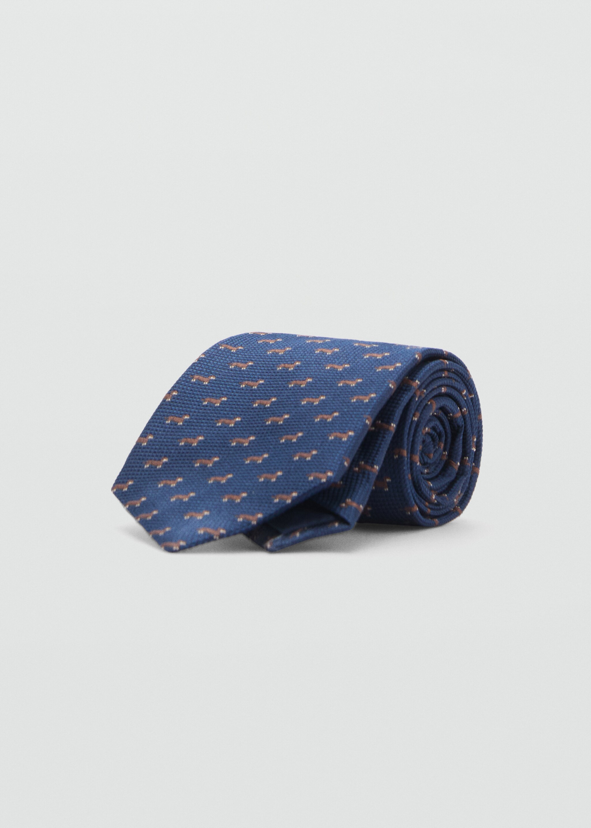 Corbata seda de mora estampado animal - Plano medio