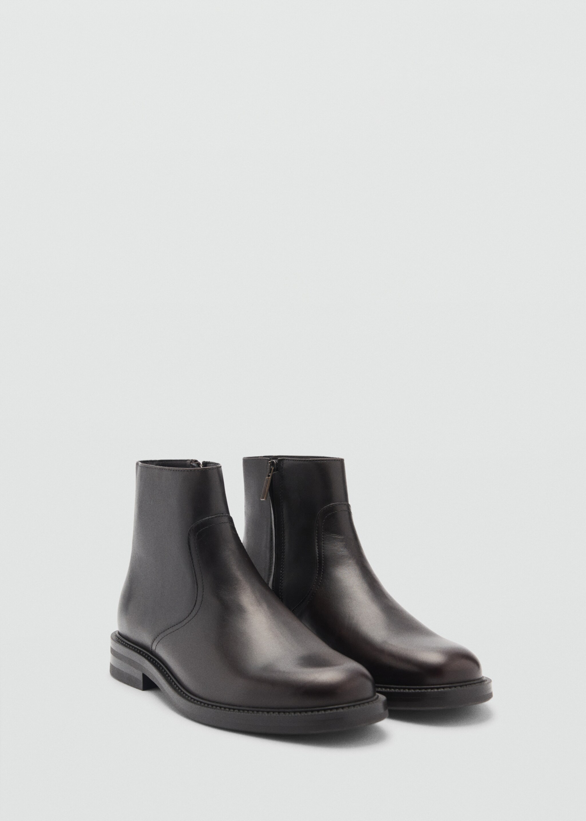 Bottines cuir zip - Plan moyen