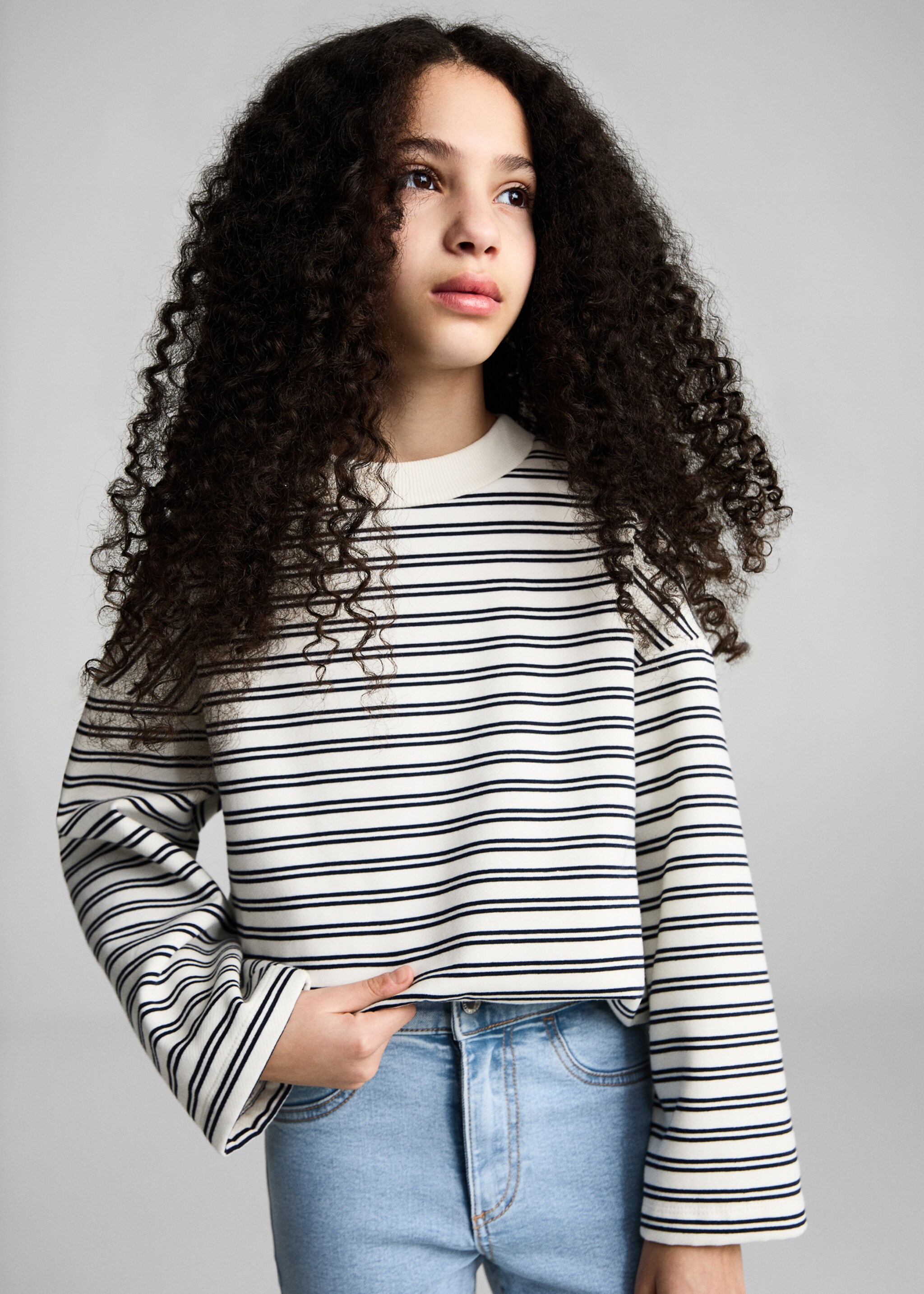 Frayed trumpet jeans - Medium plane