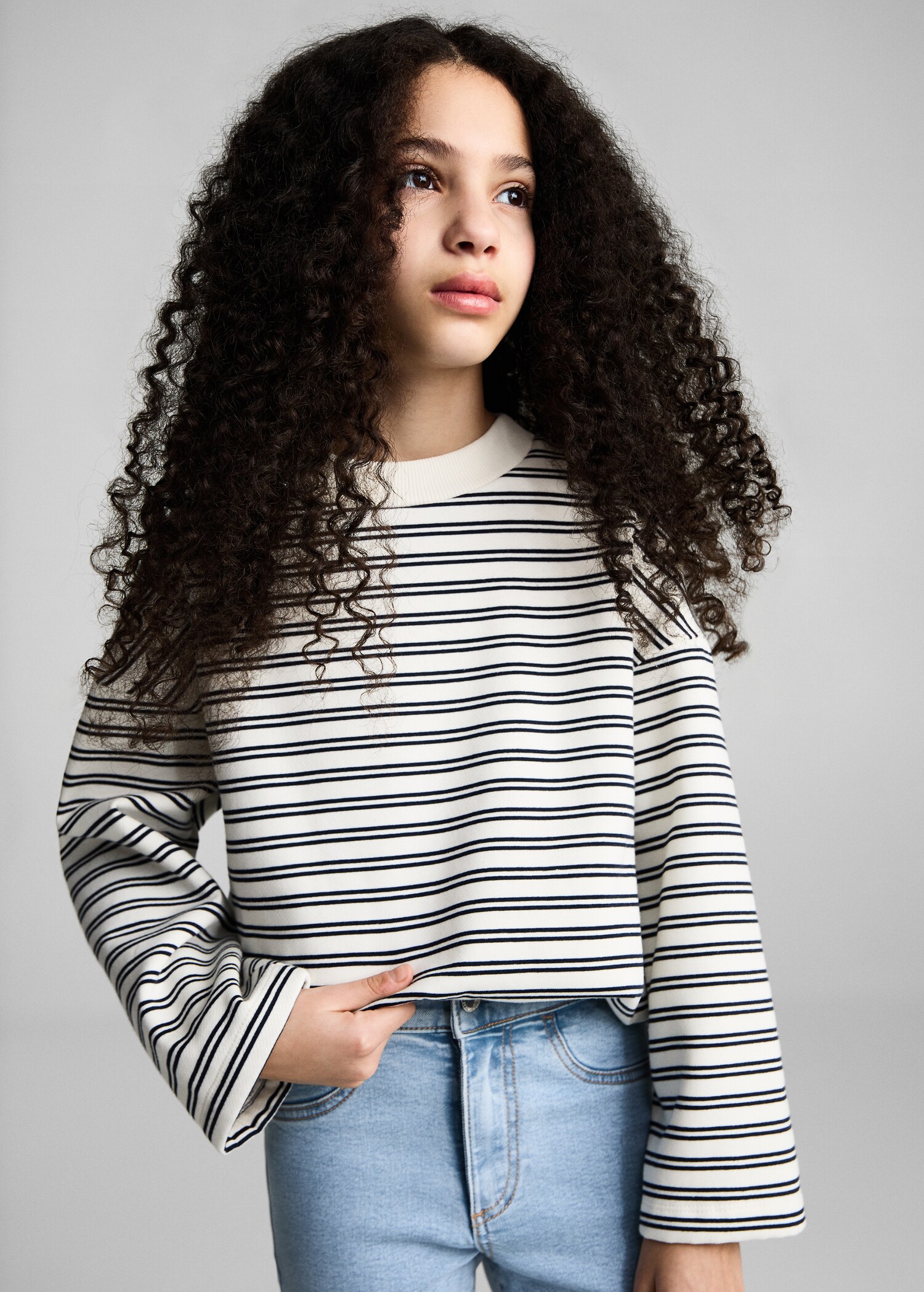 Frayed trumpet jeans - Medium plane