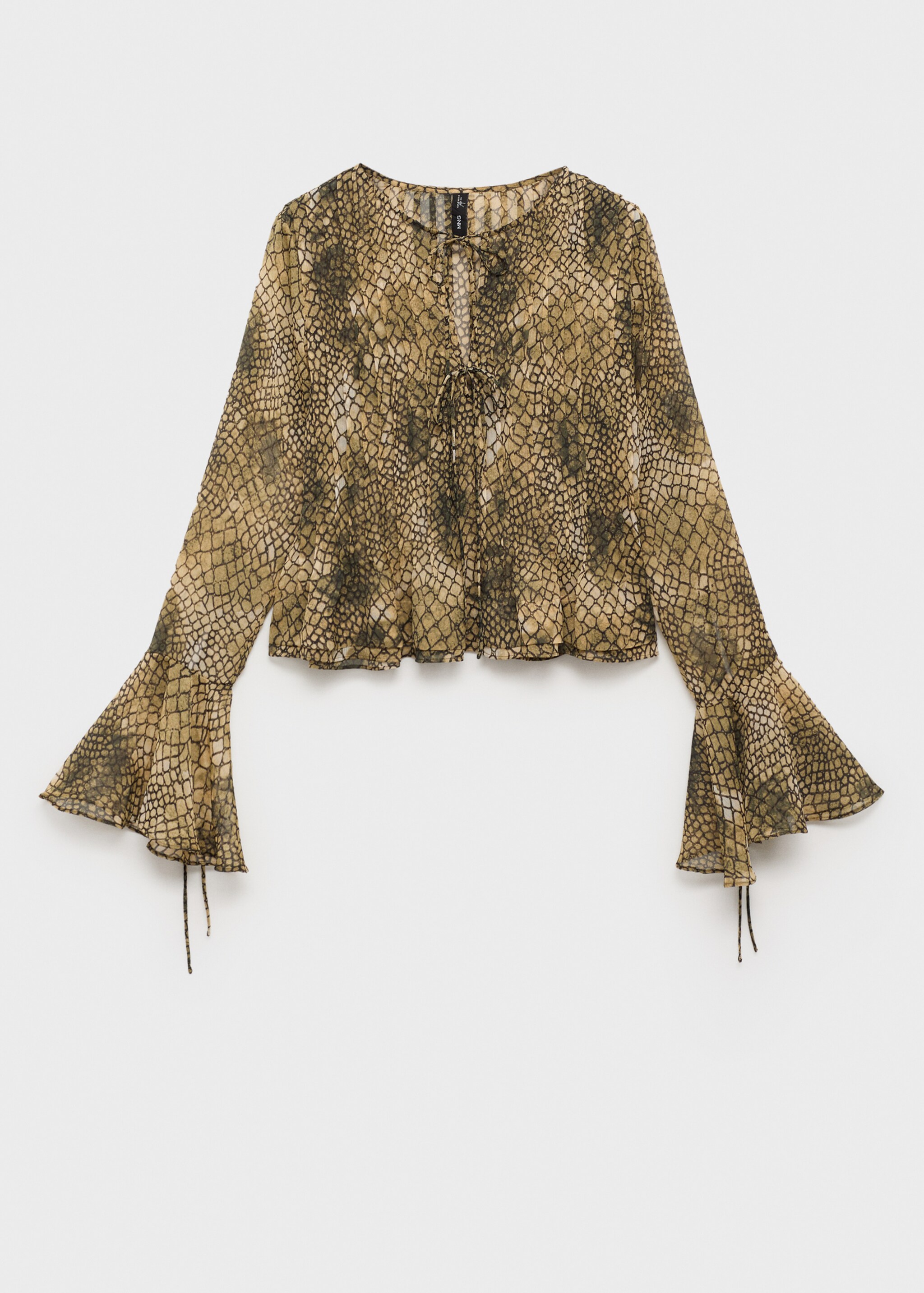 Puffed-sleeve printed shirt - Article without model