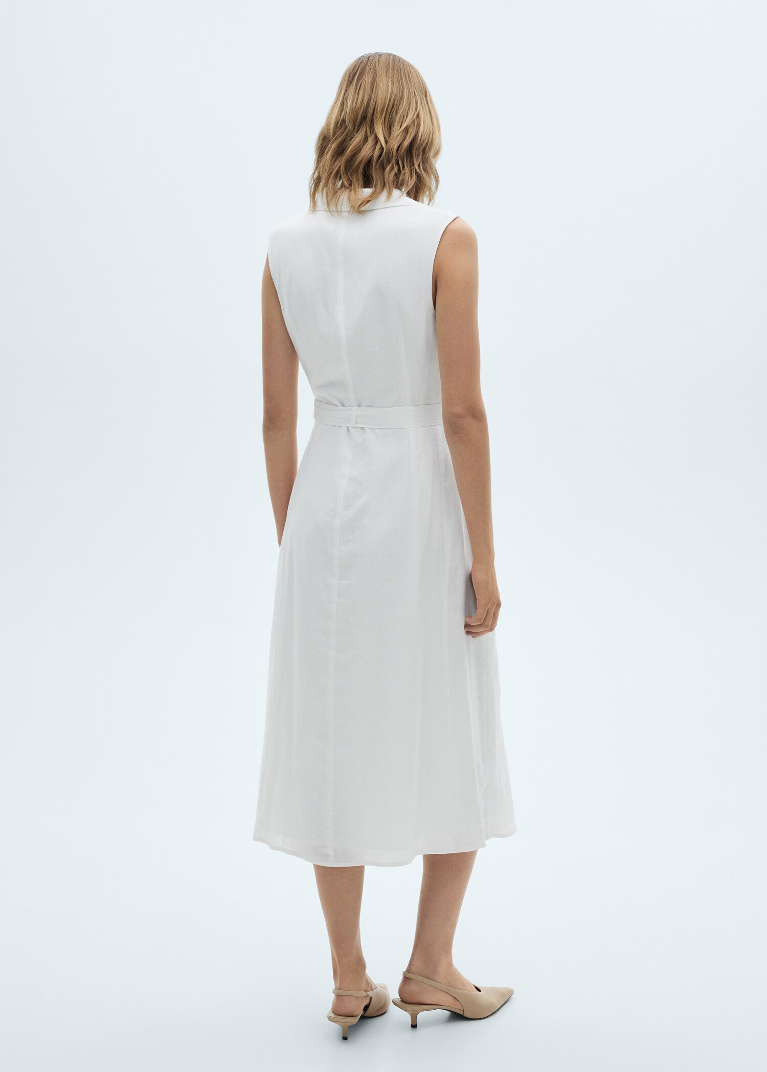 Vestido camisero lino - Reverso del artículo