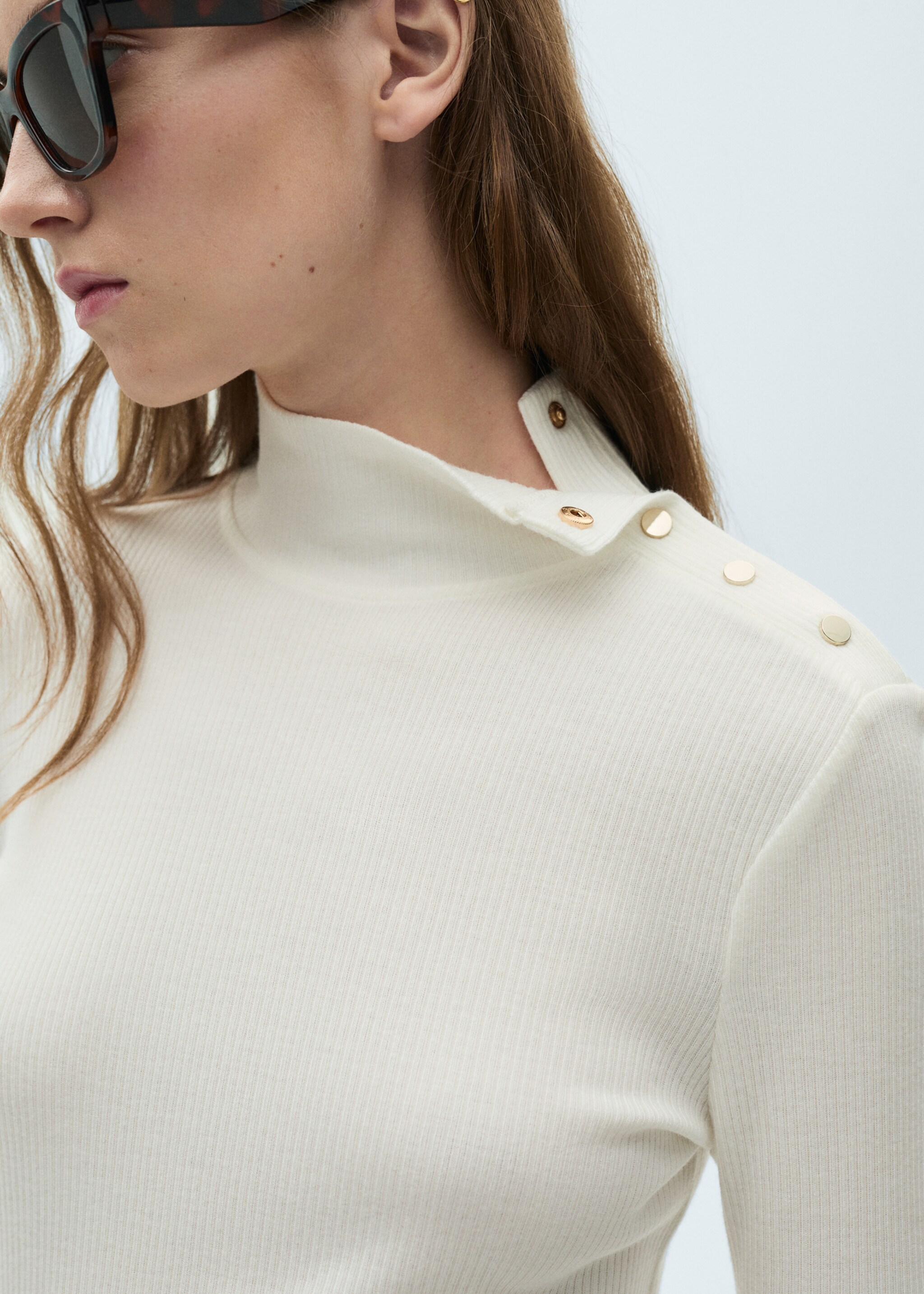 Camiseta punto canalé botones - Detalle del artículo 1