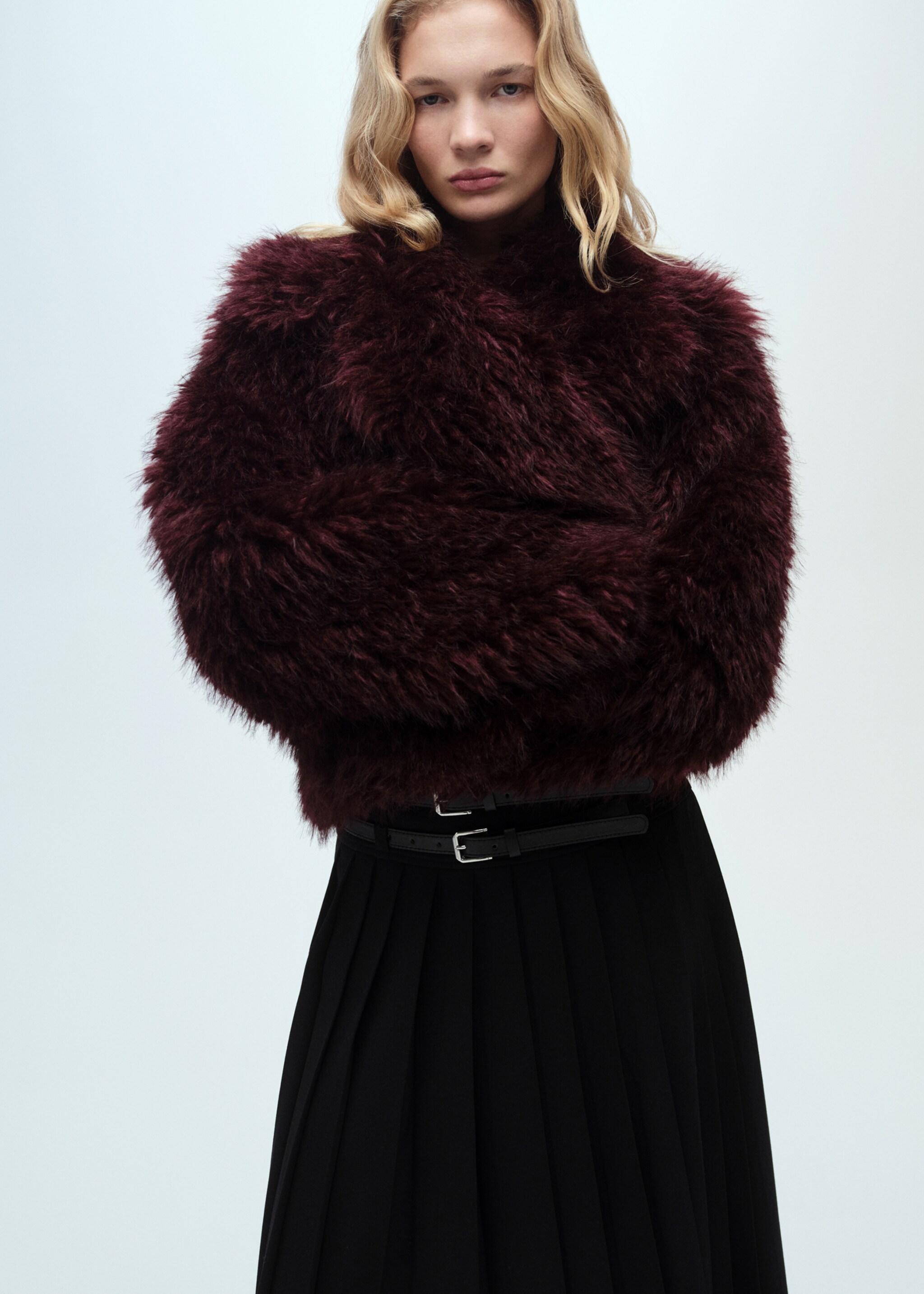Double-belted pleated skirt - Details of the article 1
