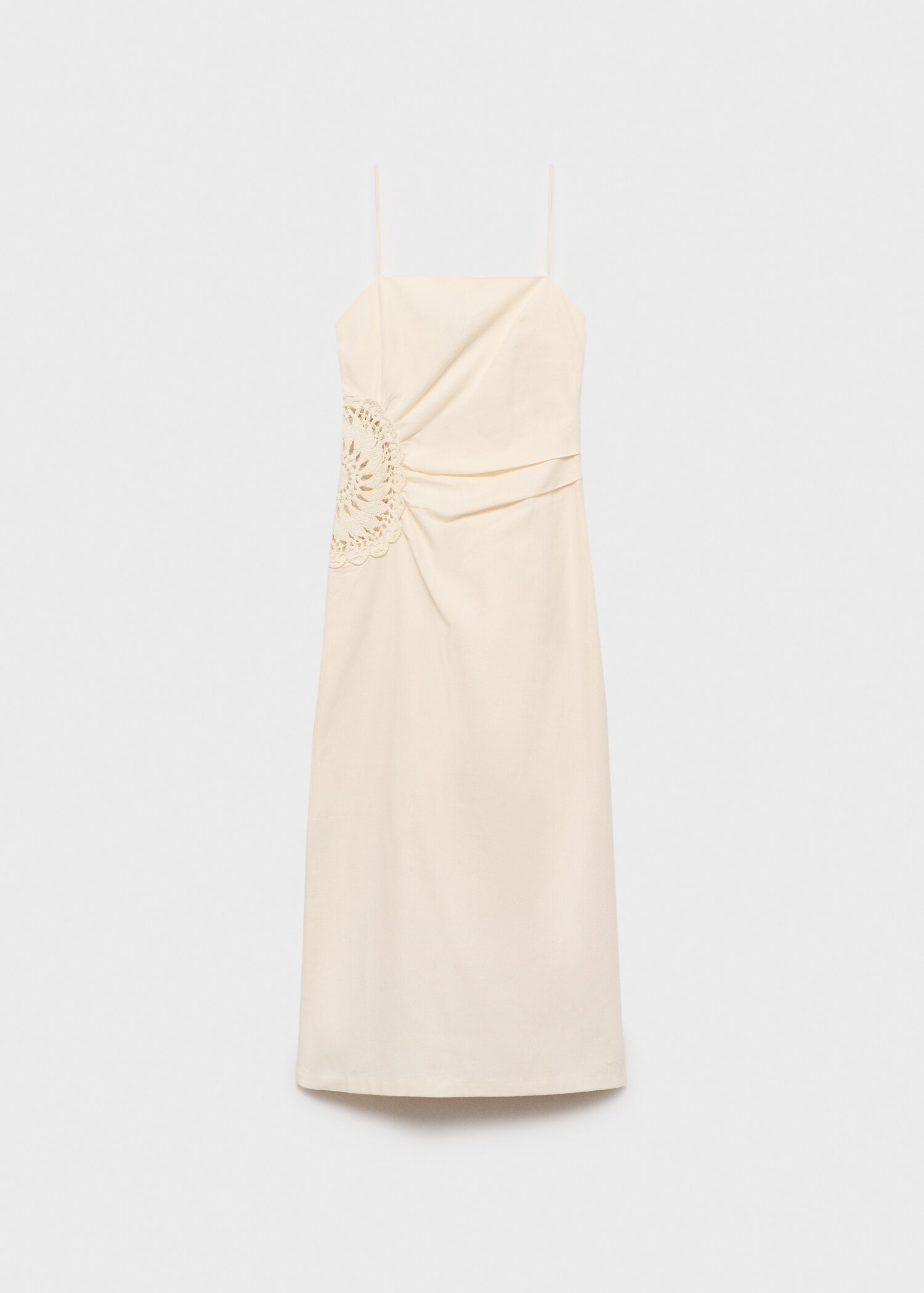 Robe lin mélangé fleur ajourée - Article sans modèle