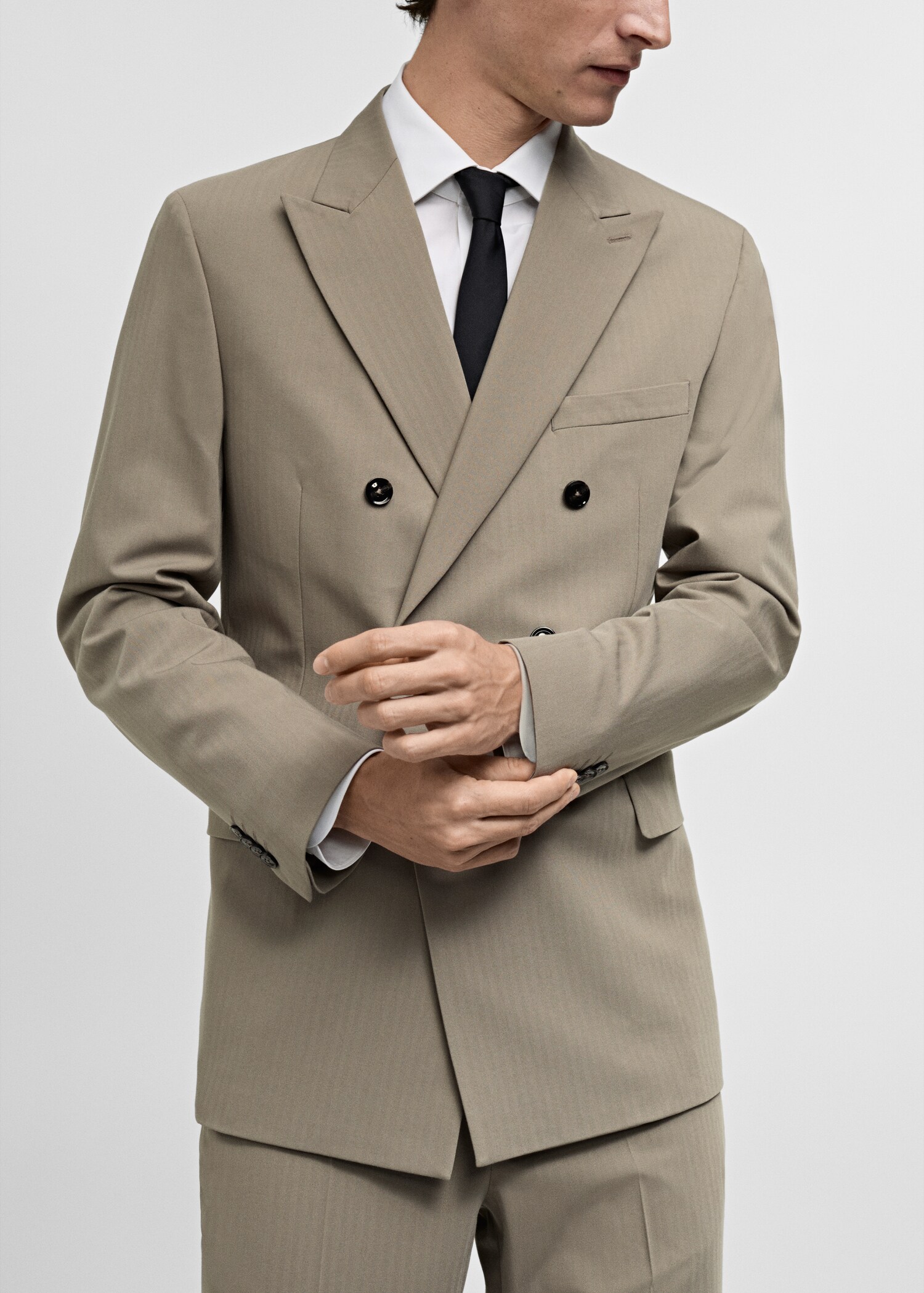 Monaco double-breasted slim-fit suit jacket - Details of the article 2