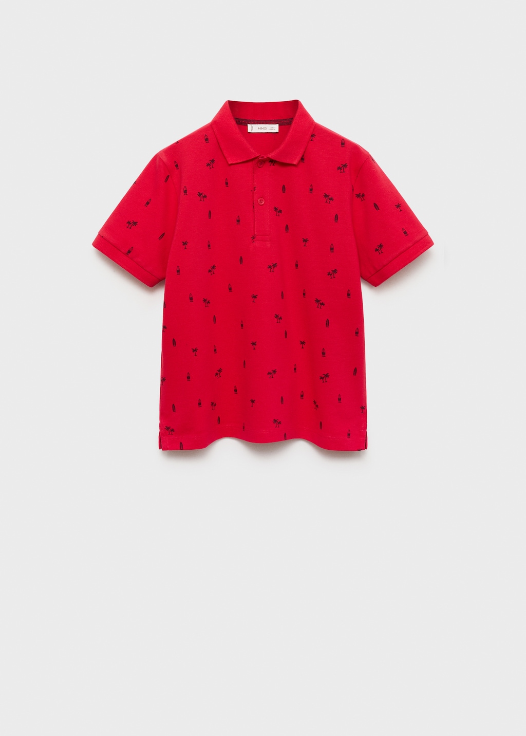 Printed cotton piqué polo shirt