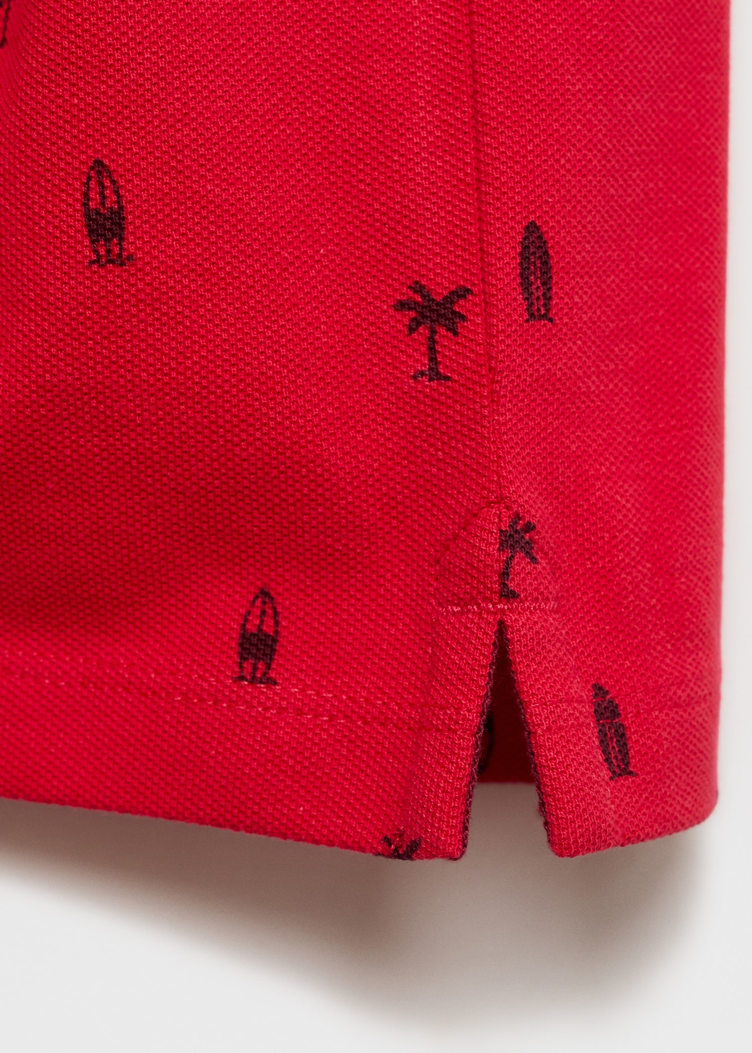 Printed cotton piqué polo shirt - Details of the article 0