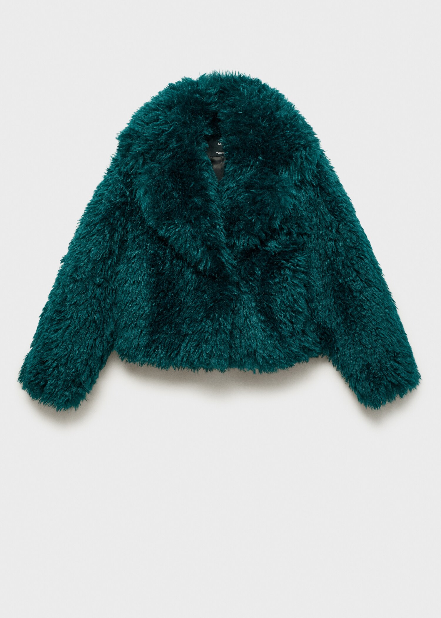 Fur-effect coat with lapels - Article without model