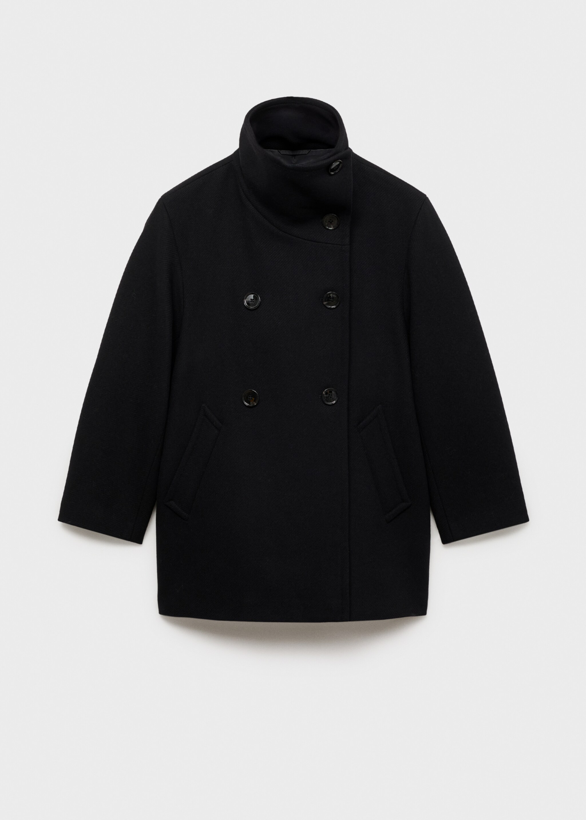 Manteau midi en laine col enveloppant - Article sans modèle