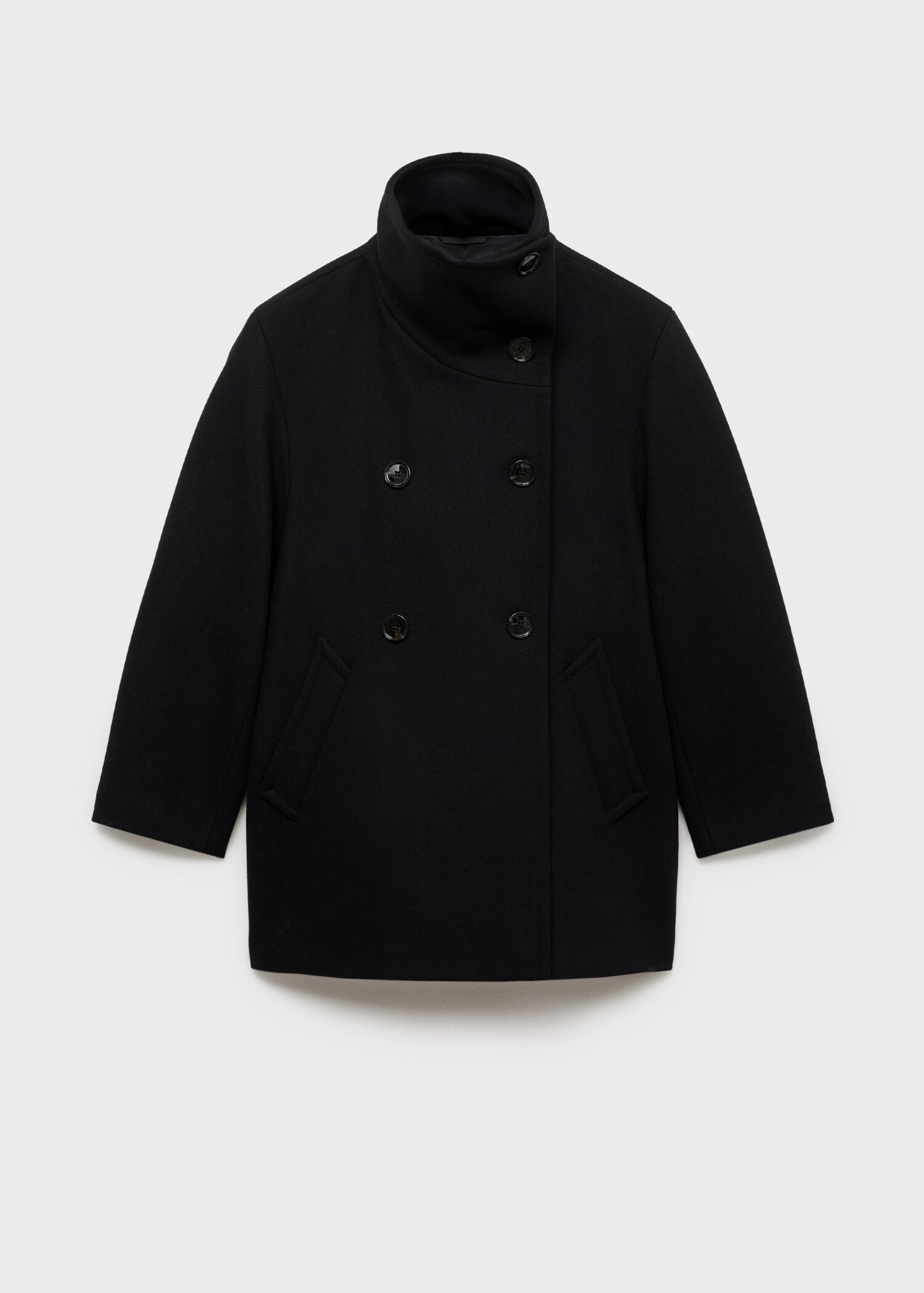 Midi wool coat with wraparound collar - Article without model