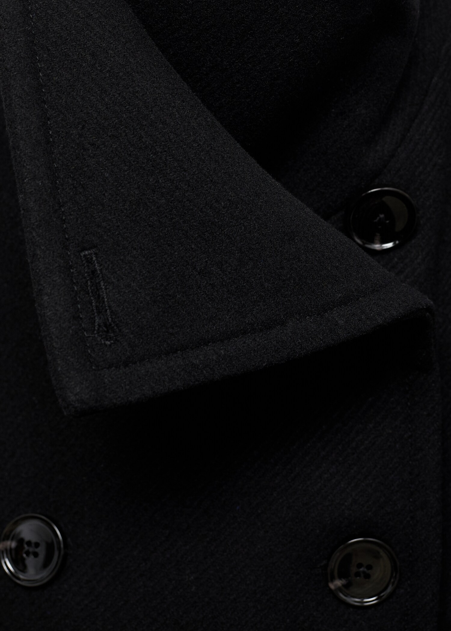 Midi wool coat with wraparound collar - Details of the article 8