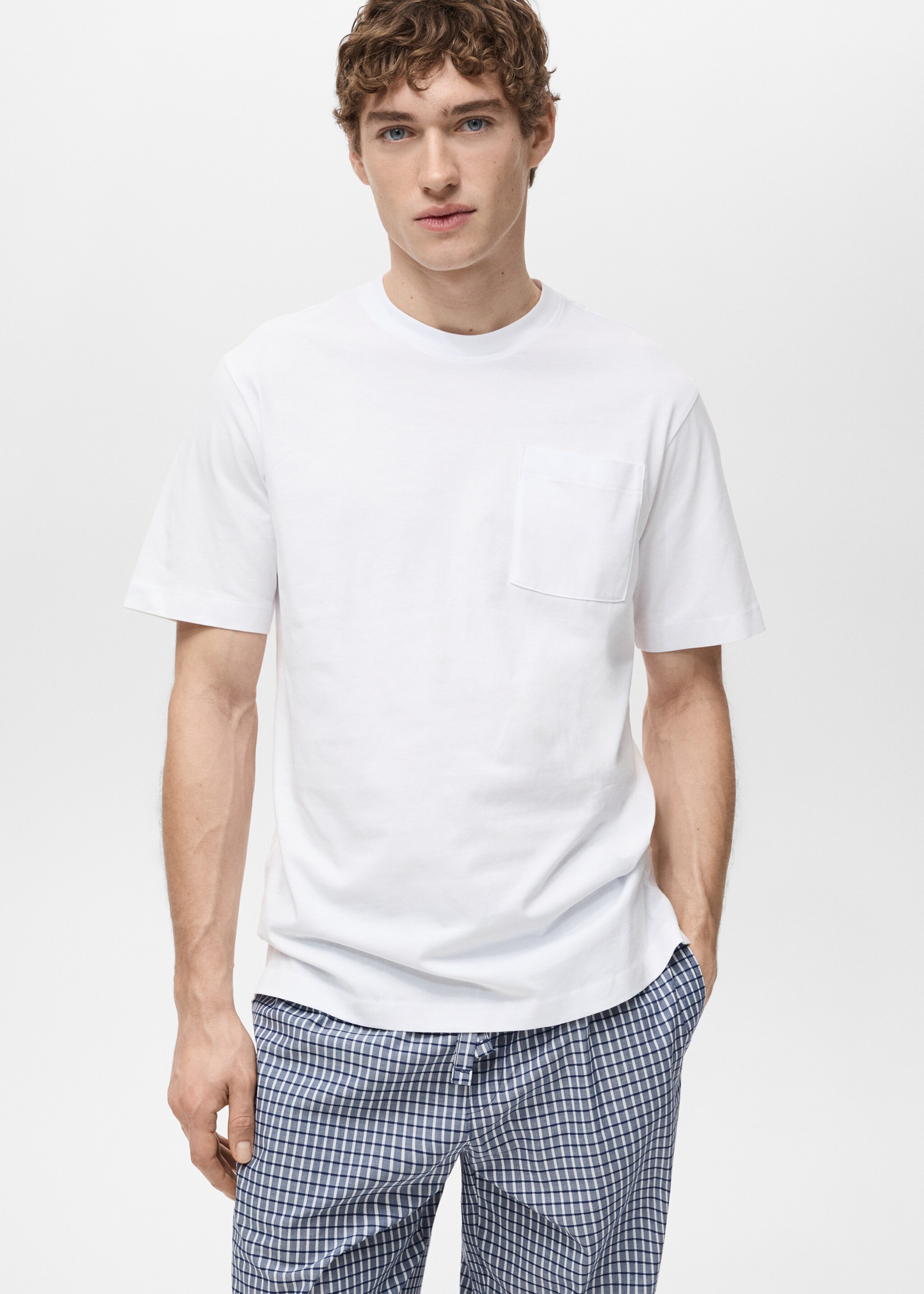 Lot pyjama combiné 100 % coton carreaux - Plan moyen