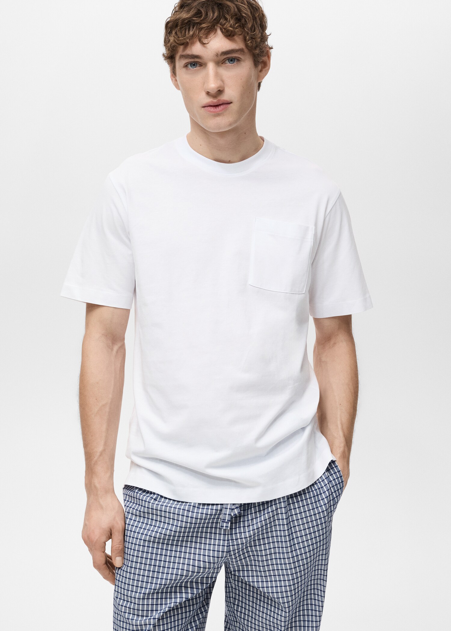 Lot pyjama combiné 100 % coton carreaux - Plan moyen
