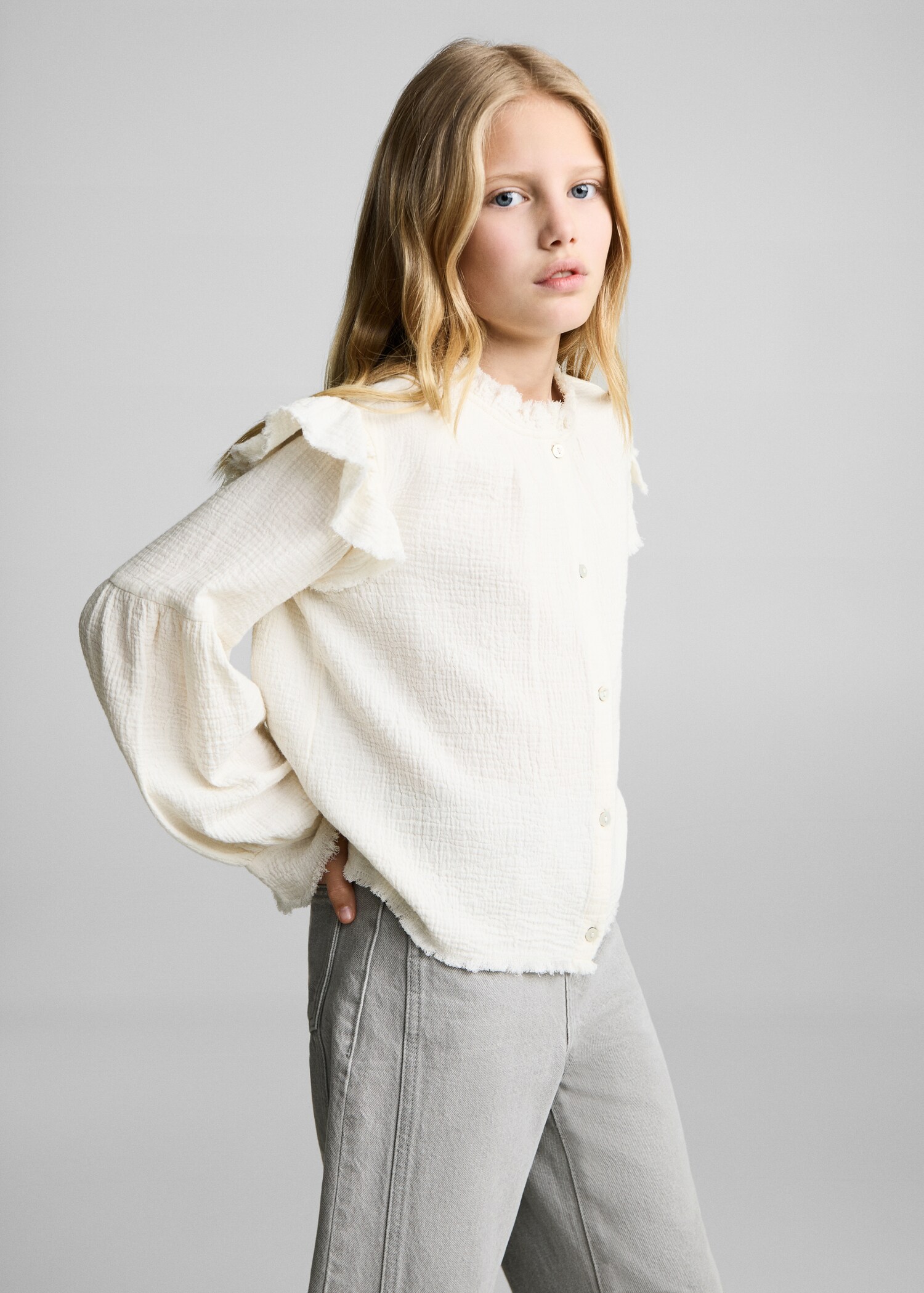 Blouse romantique tissu plissé - Plan moyen