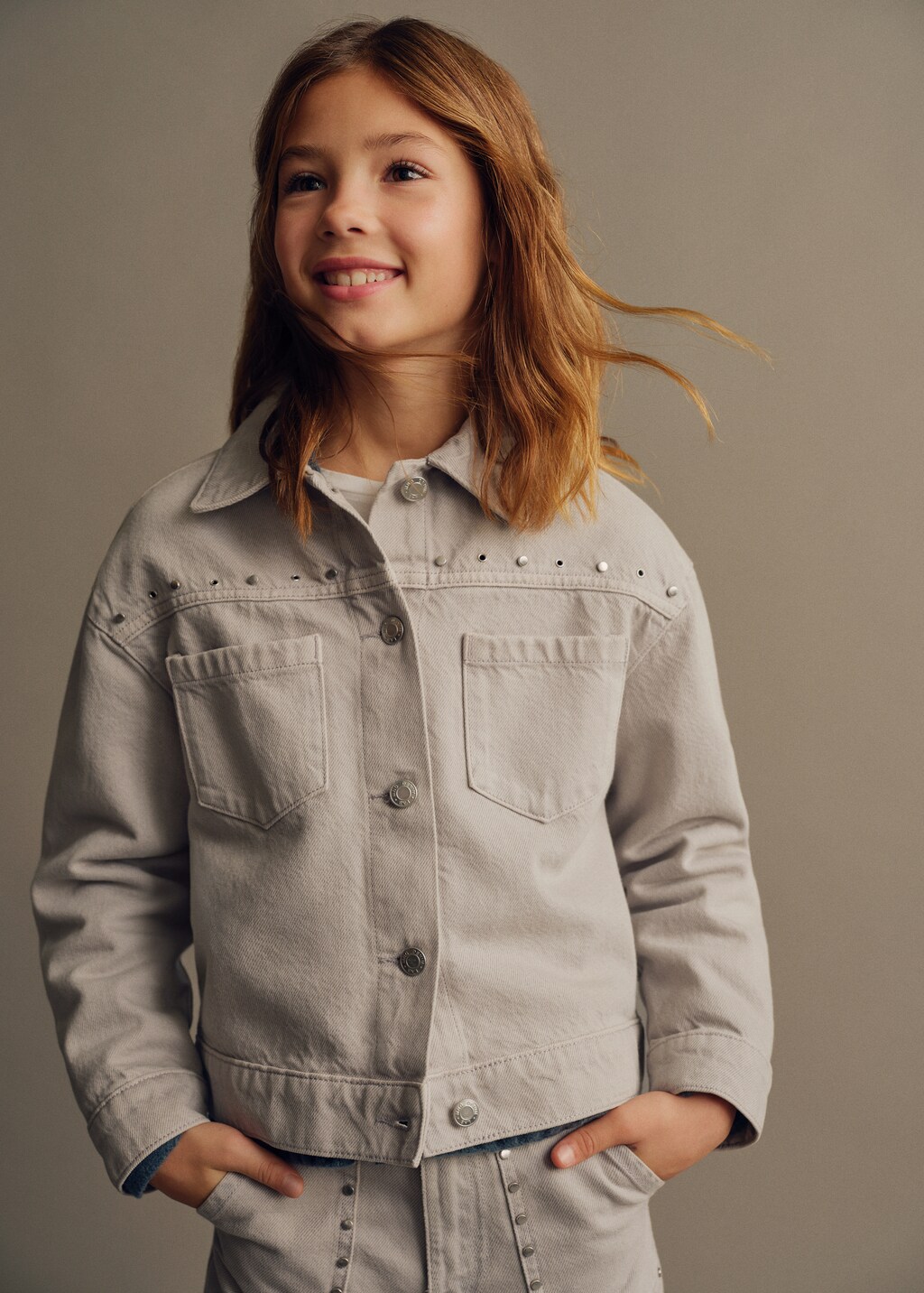 Studded denim jacket - Kids | MANGO USA Studded denim jacket - Kids | MANGO USA