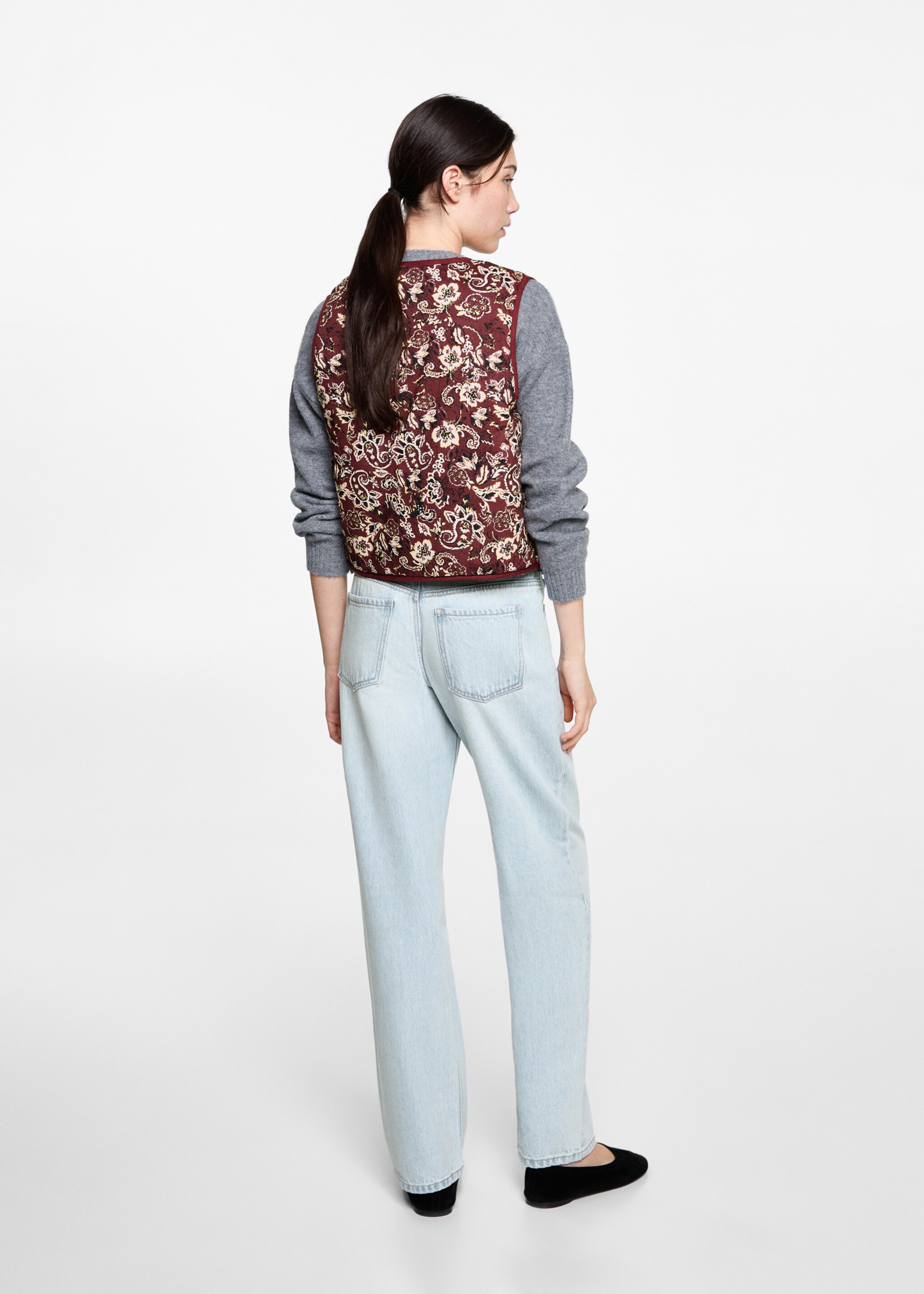 Cropped printed gilet - Reverse of the article