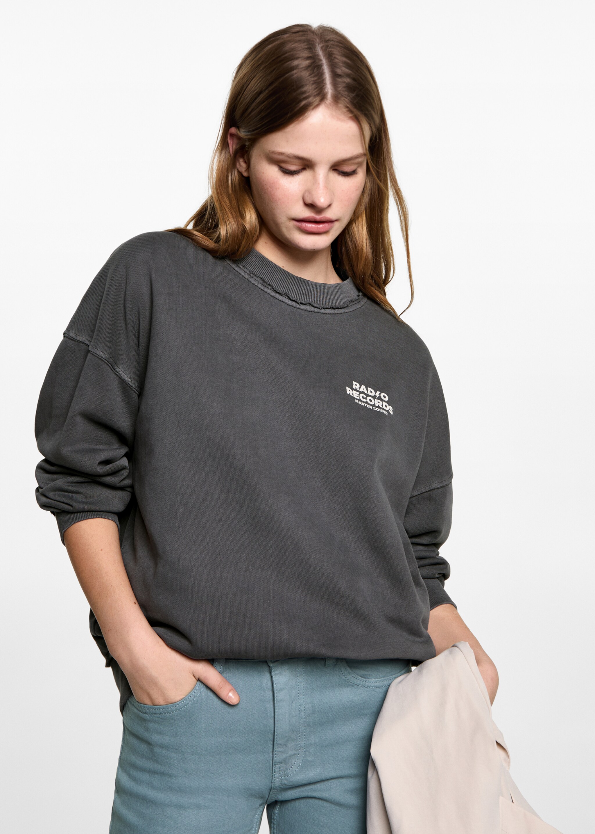 Sudadera efecto desgastado - Plano medio