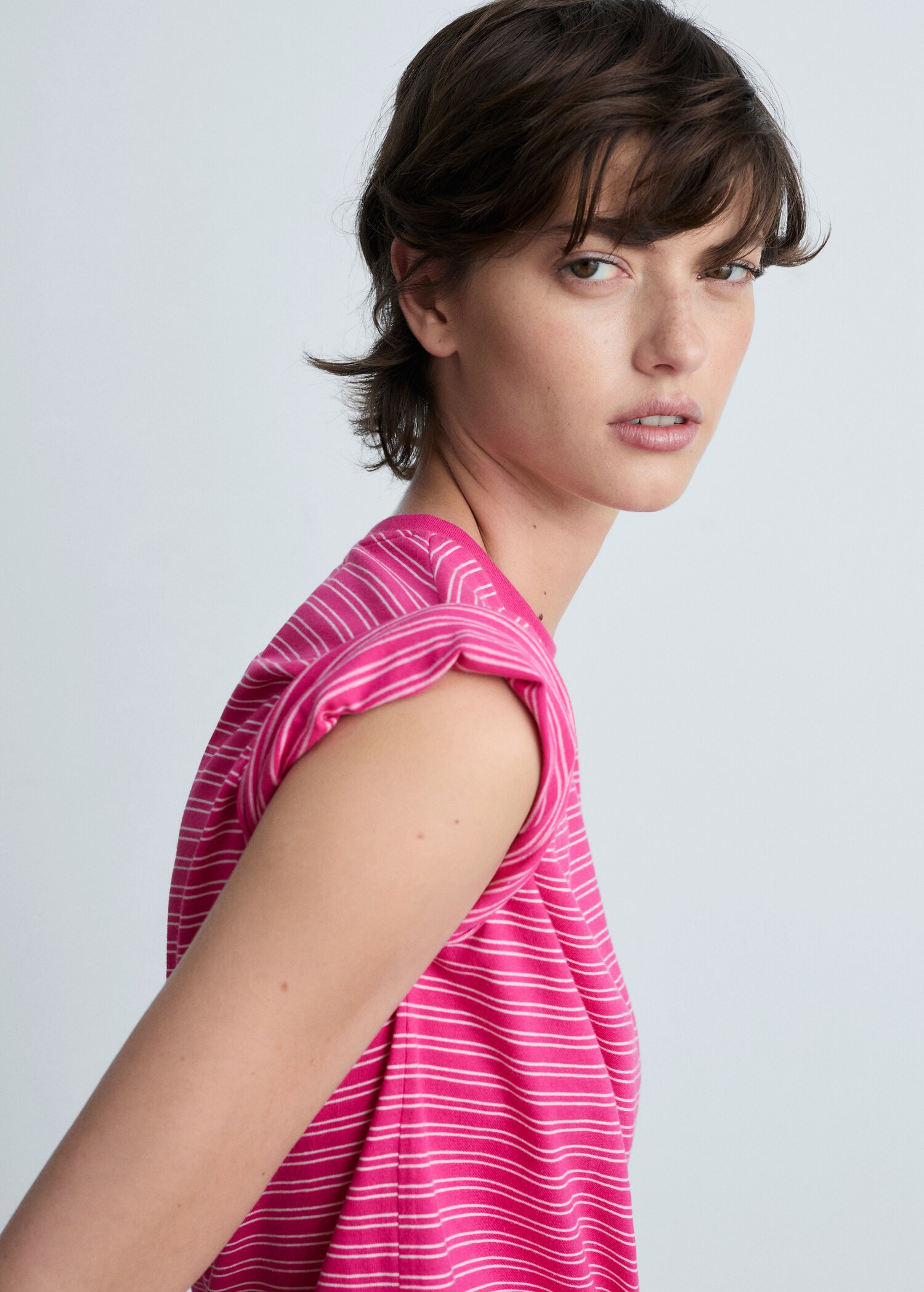 Striped cotton T-shirt - Details of the article 1