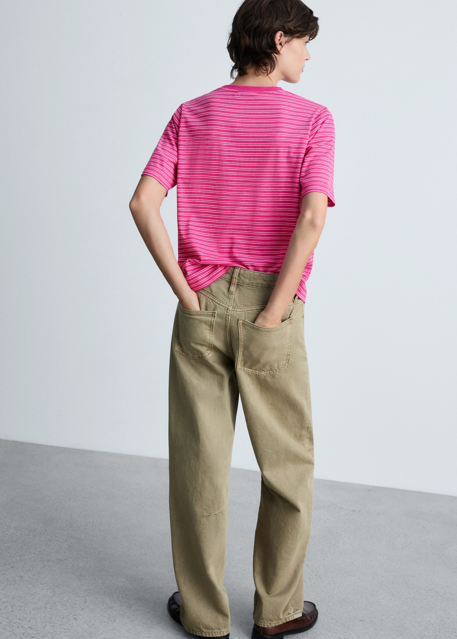 Striped cotton T-shirt - Reverse of the article