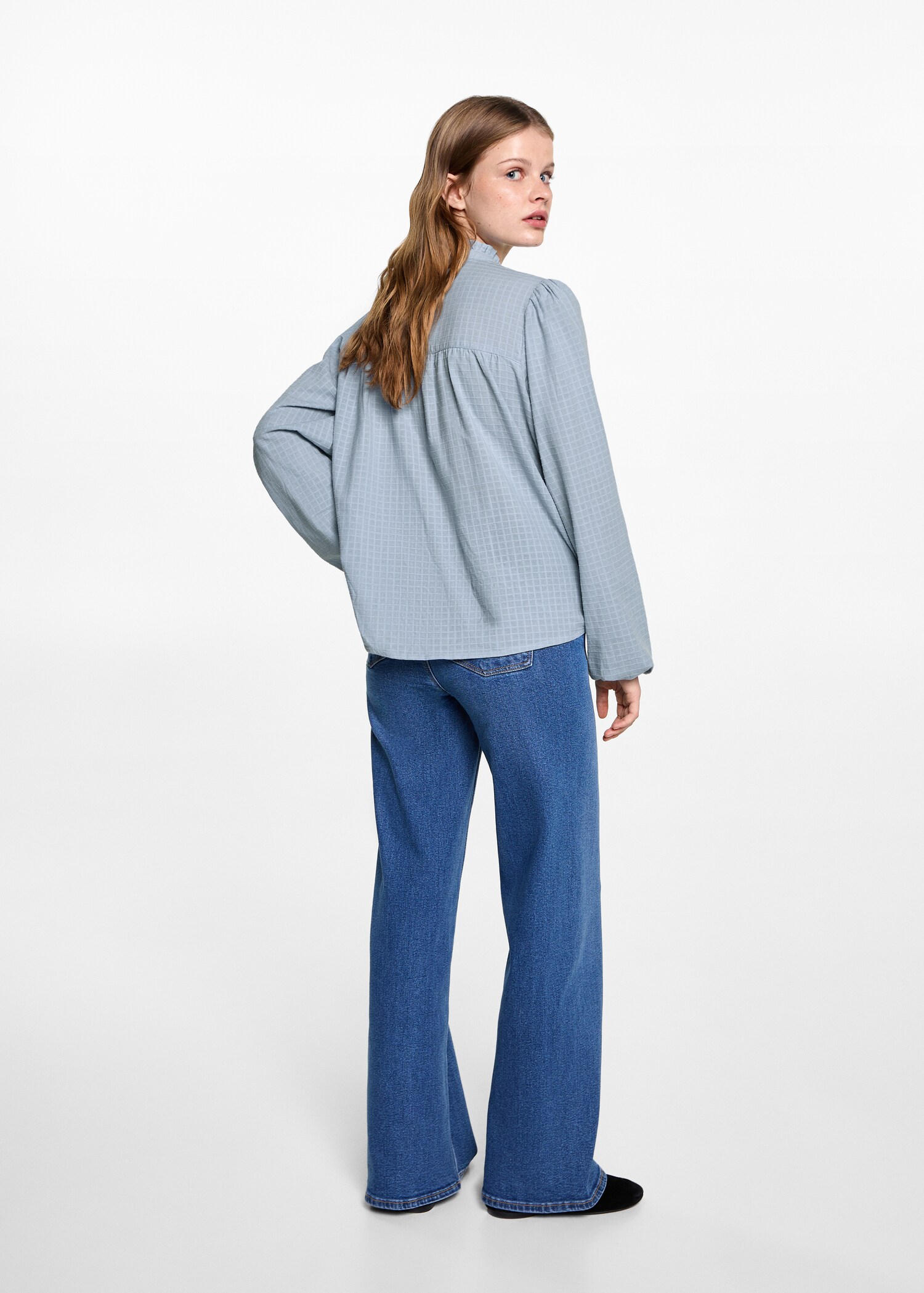 Blusa textura cuadros - Reverso del artículo