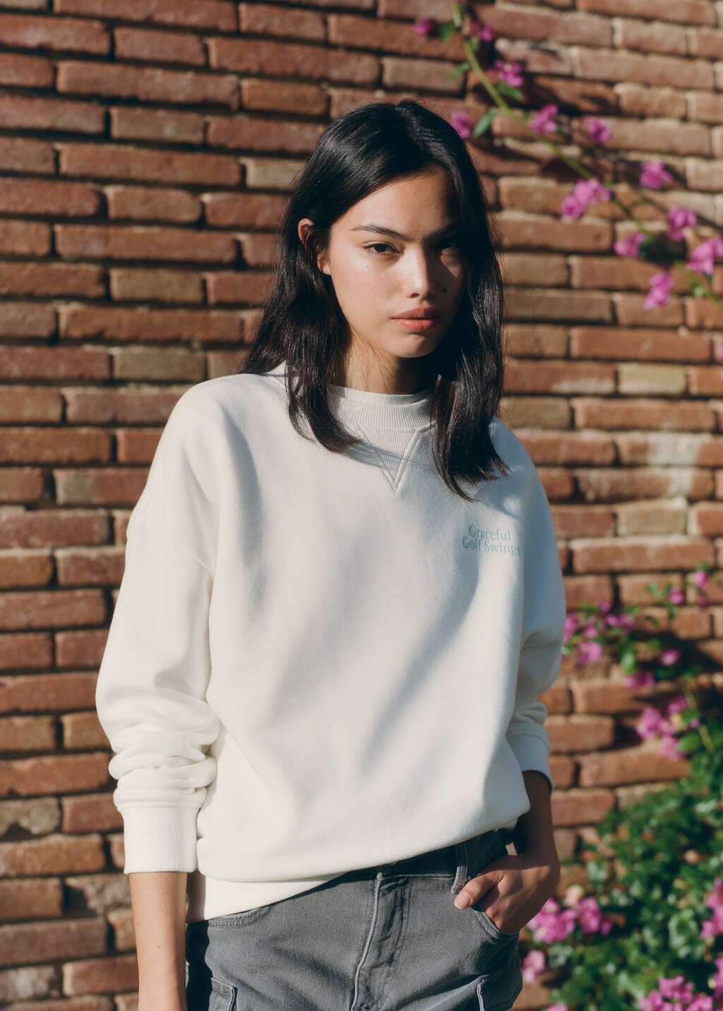 Message cotton sweatshirt