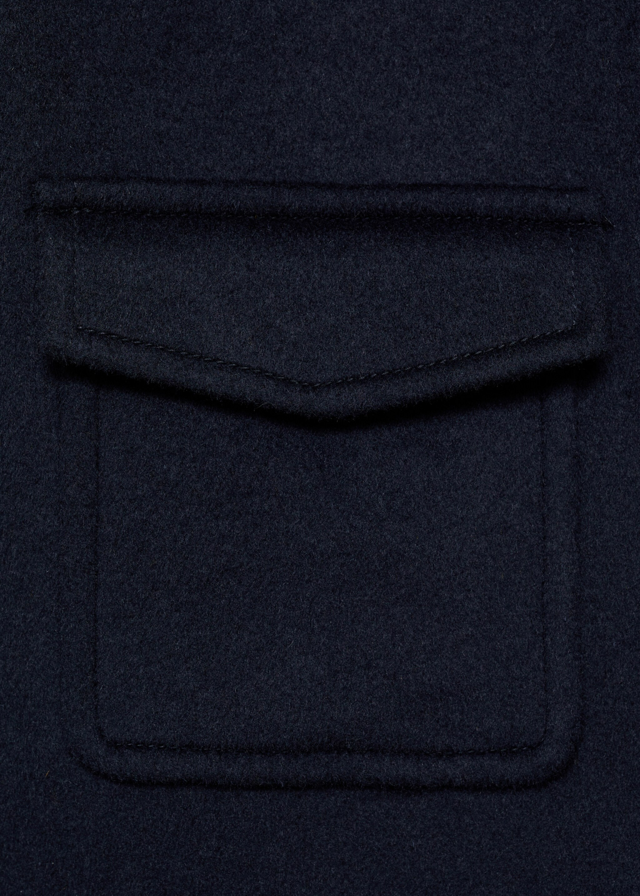 Wool jacket with pockets - Details of the article 0, Dark Navy. Ref: 87062539-00.