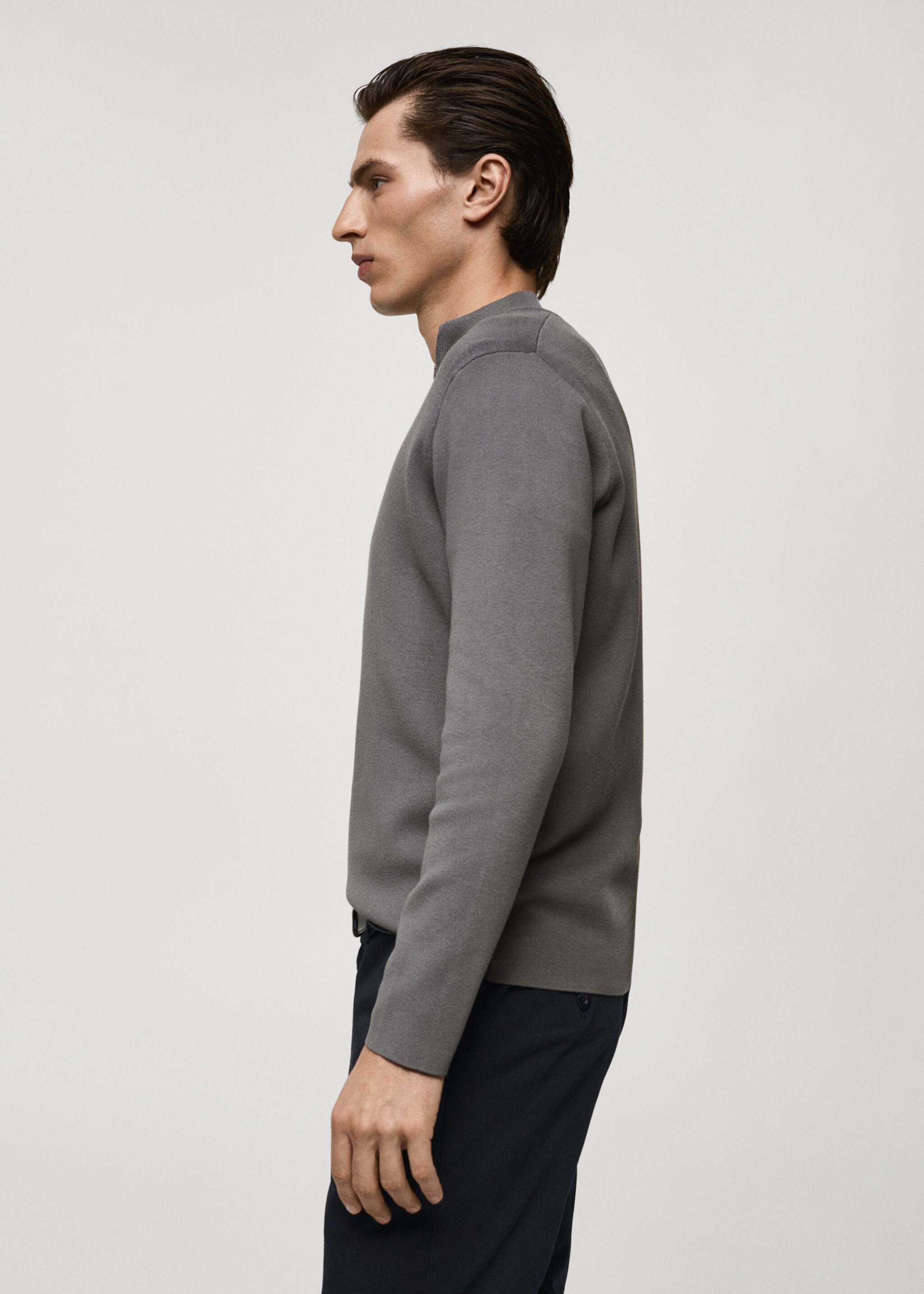 Perkins-neck sweater with zip - Details of the article 2