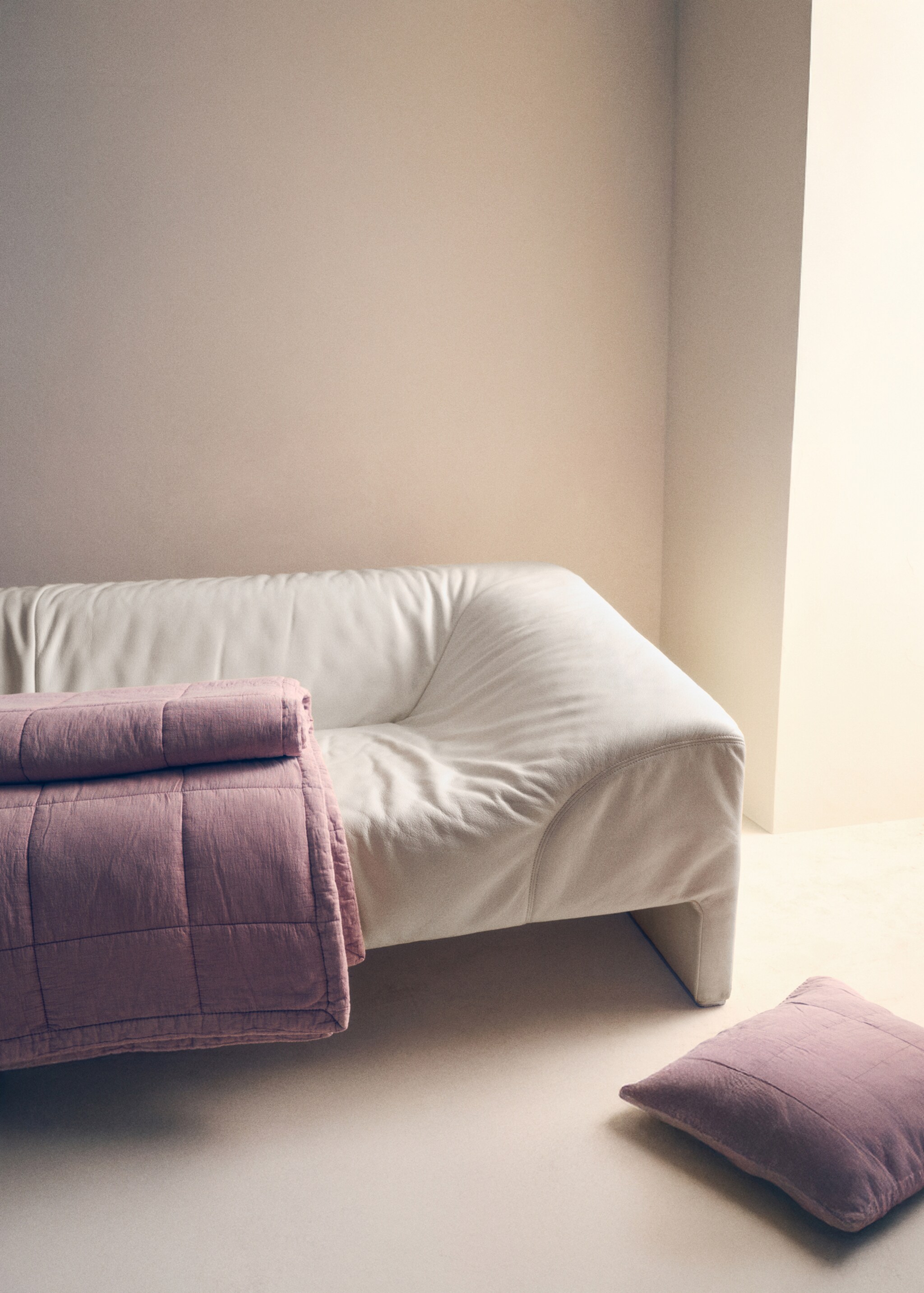 Cotton check garment-dyed quilt for 130/150cm bed - Details of the article 6